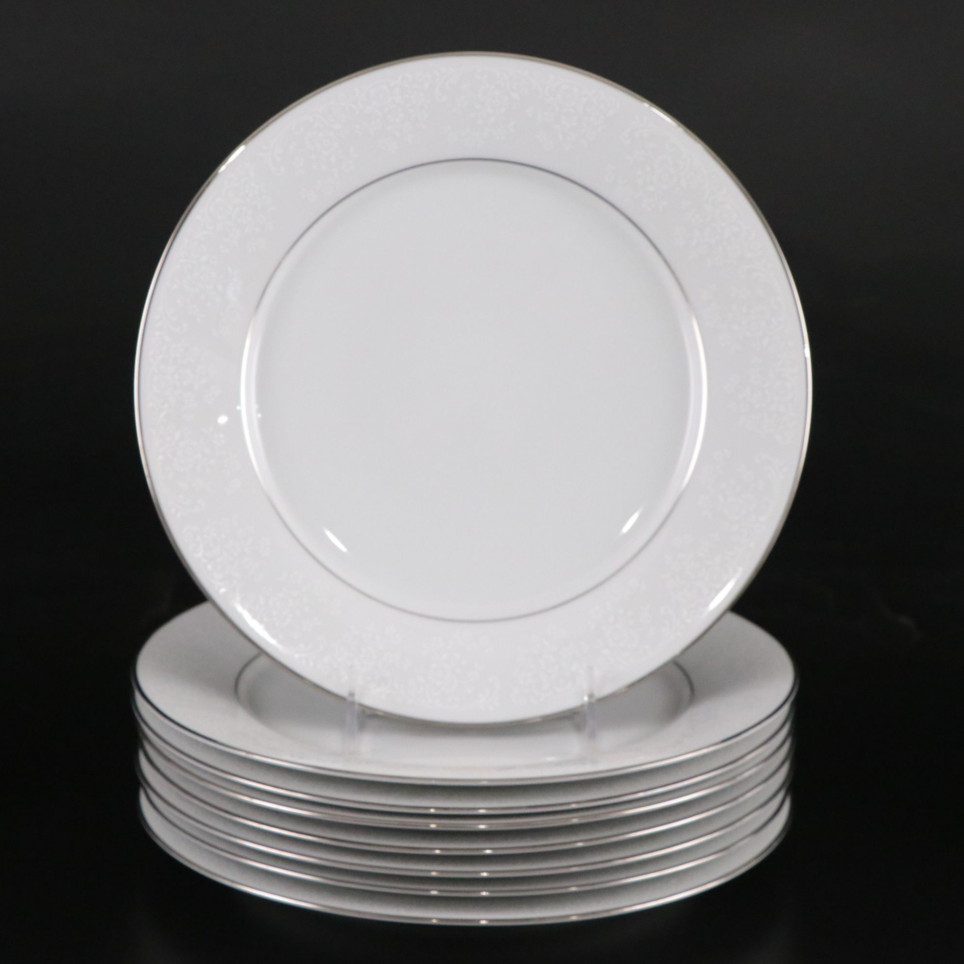 Noritake "Tahoe" Dinnerware Set with Fostoria "Sheffield" Platinum Glassware