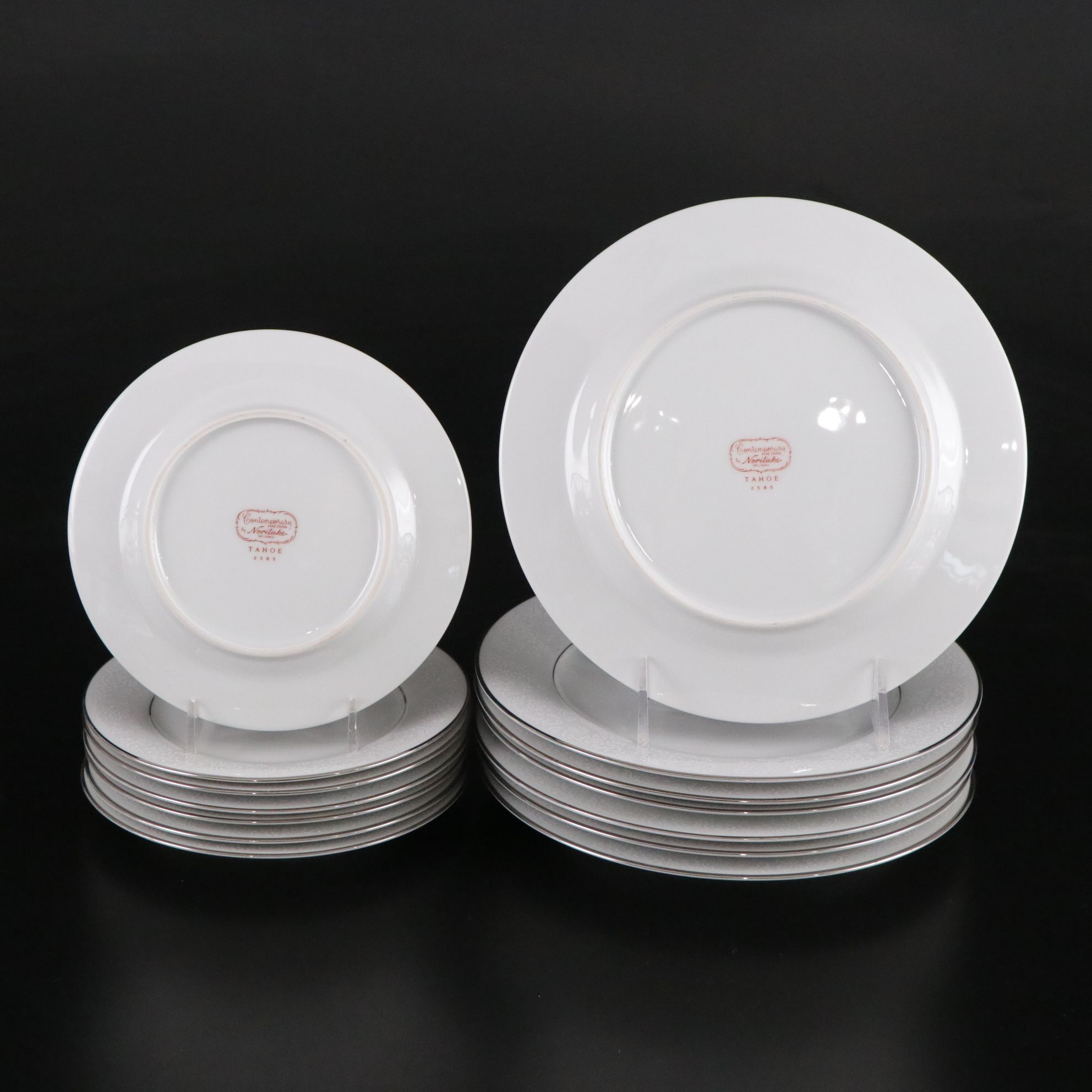 Noritake "Tahoe" Dinnerware Set with Fostoria "Sheffield" Platinum Glassware