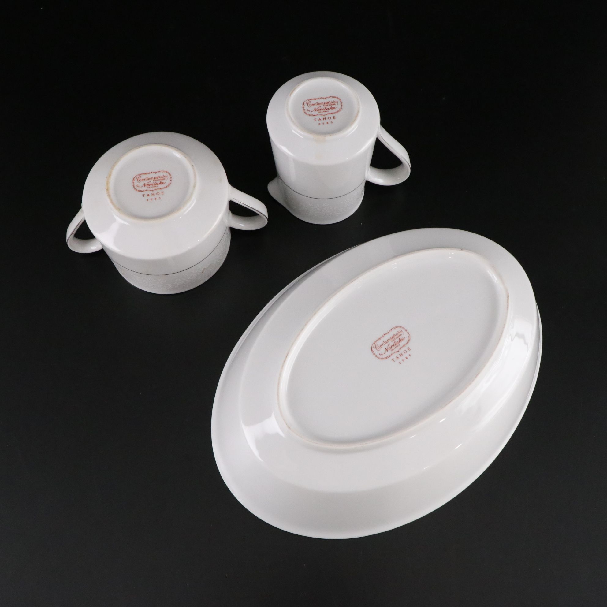 Noritake "Tahoe" Dinnerware Set with Fostoria "Sheffield" Platinum Glassware