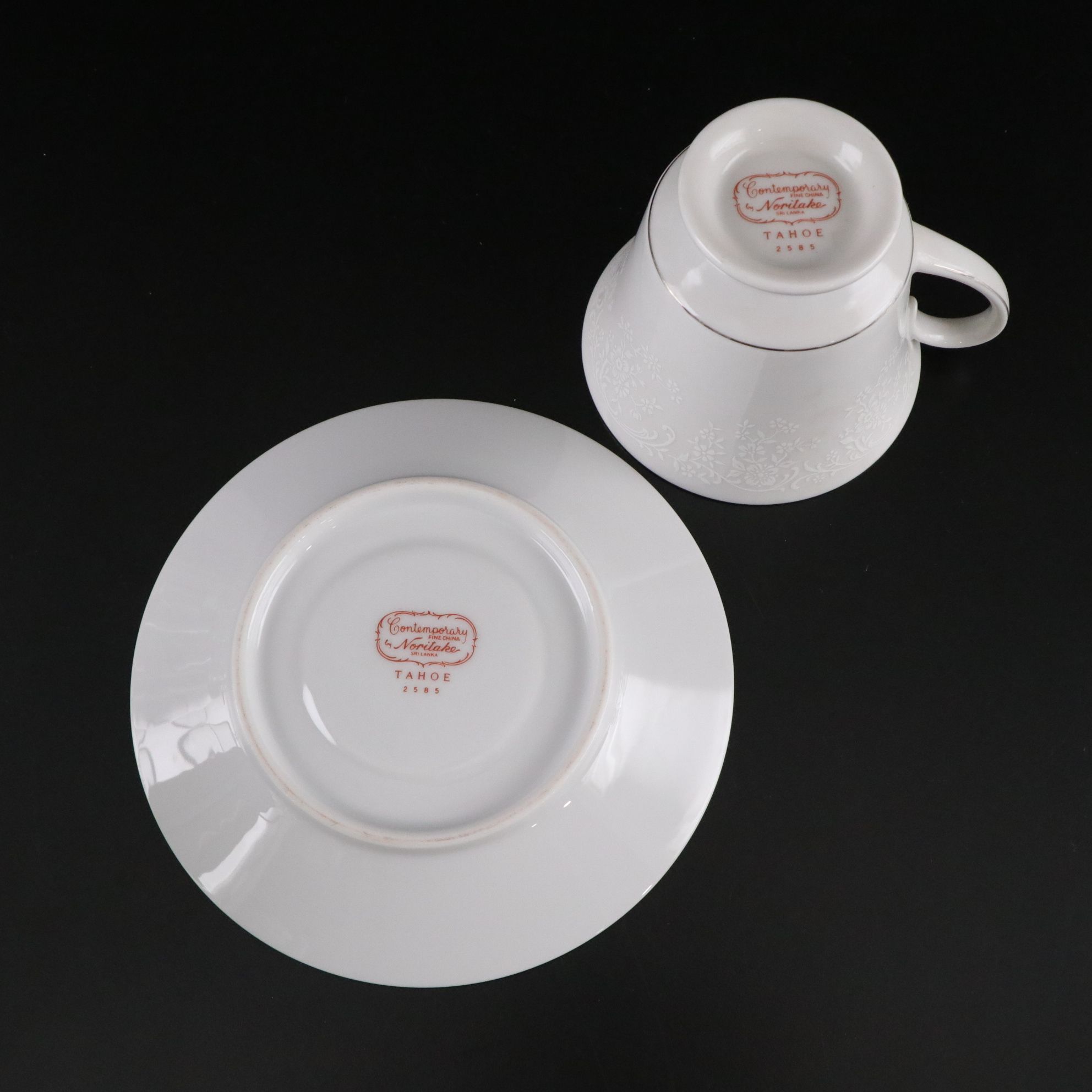 Noritake "Tahoe" Dinnerware Set with Fostoria "Sheffield" Platinum Glassware