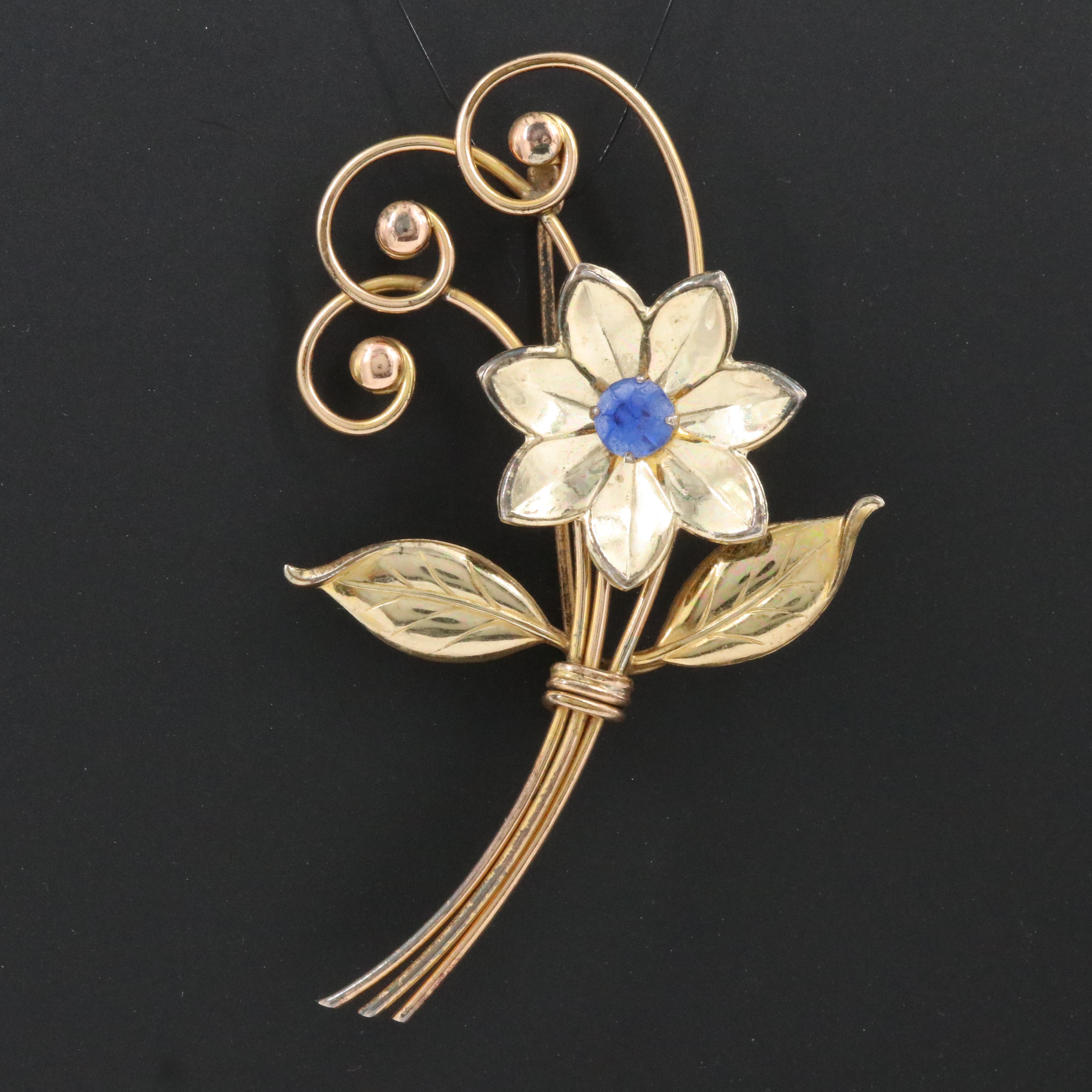 Harry Iskin Gold-Filled Flower Brooch