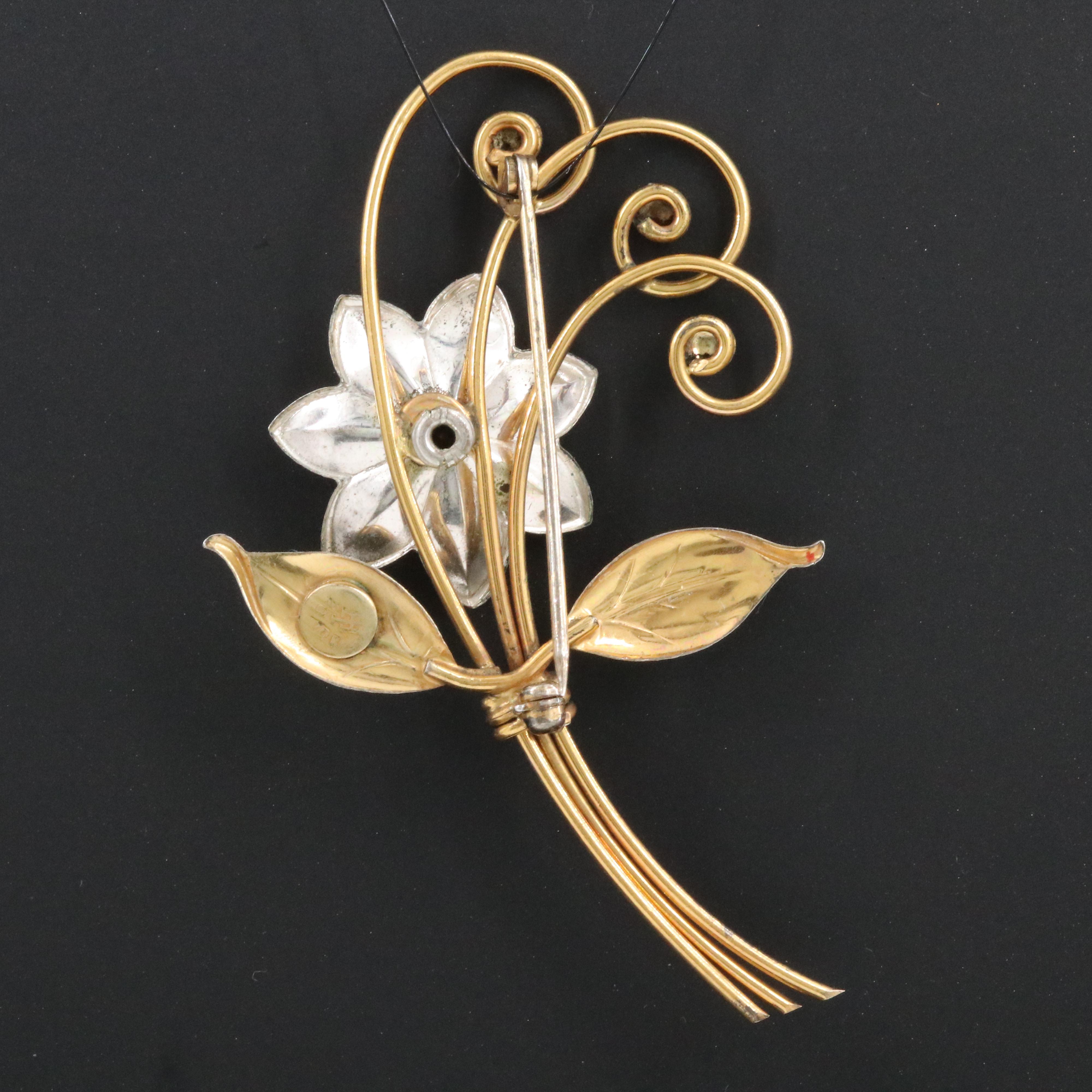 Harry Iskin Gold-Filled Flower Brooch