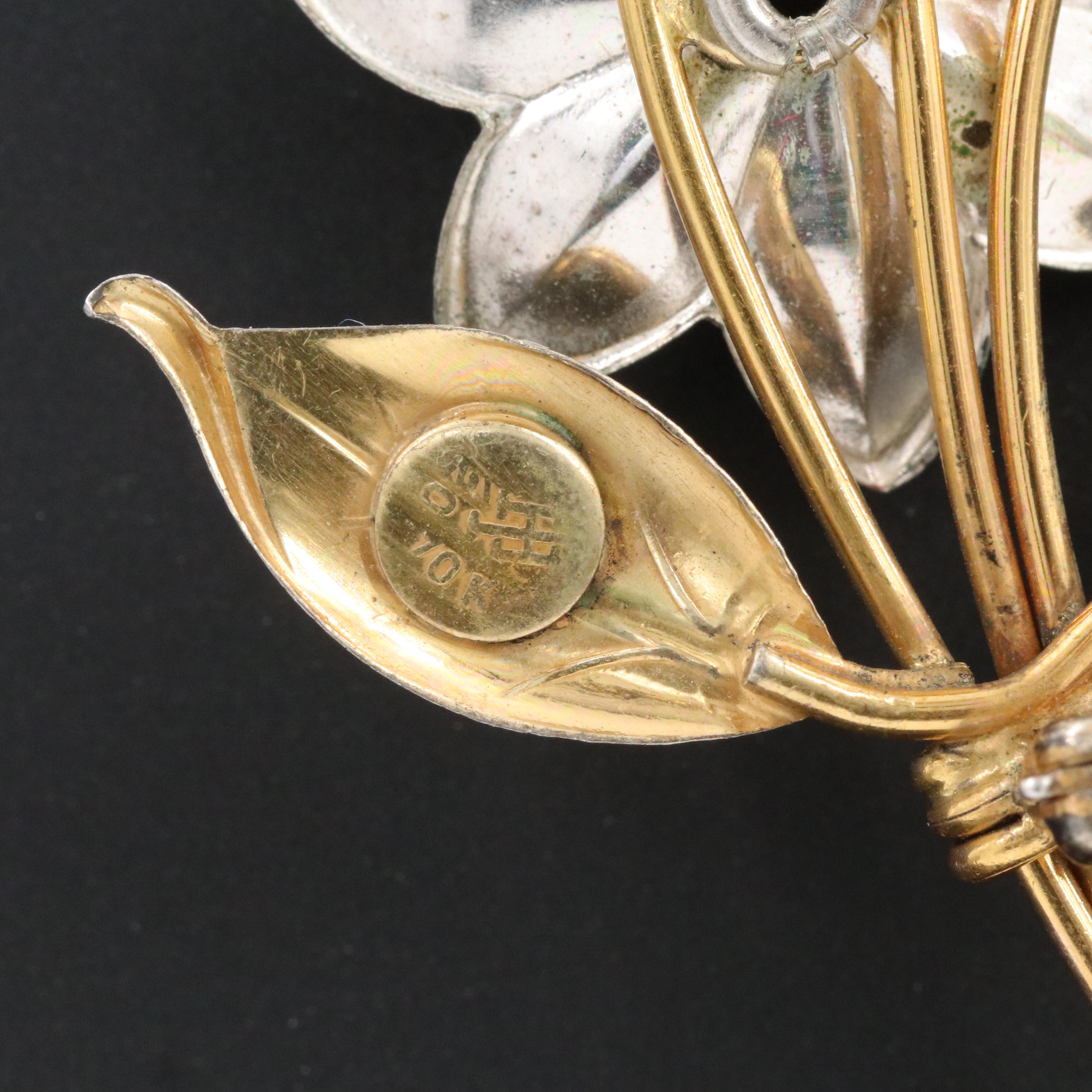 Harry Iskin Gold-Filled Flower Brooch