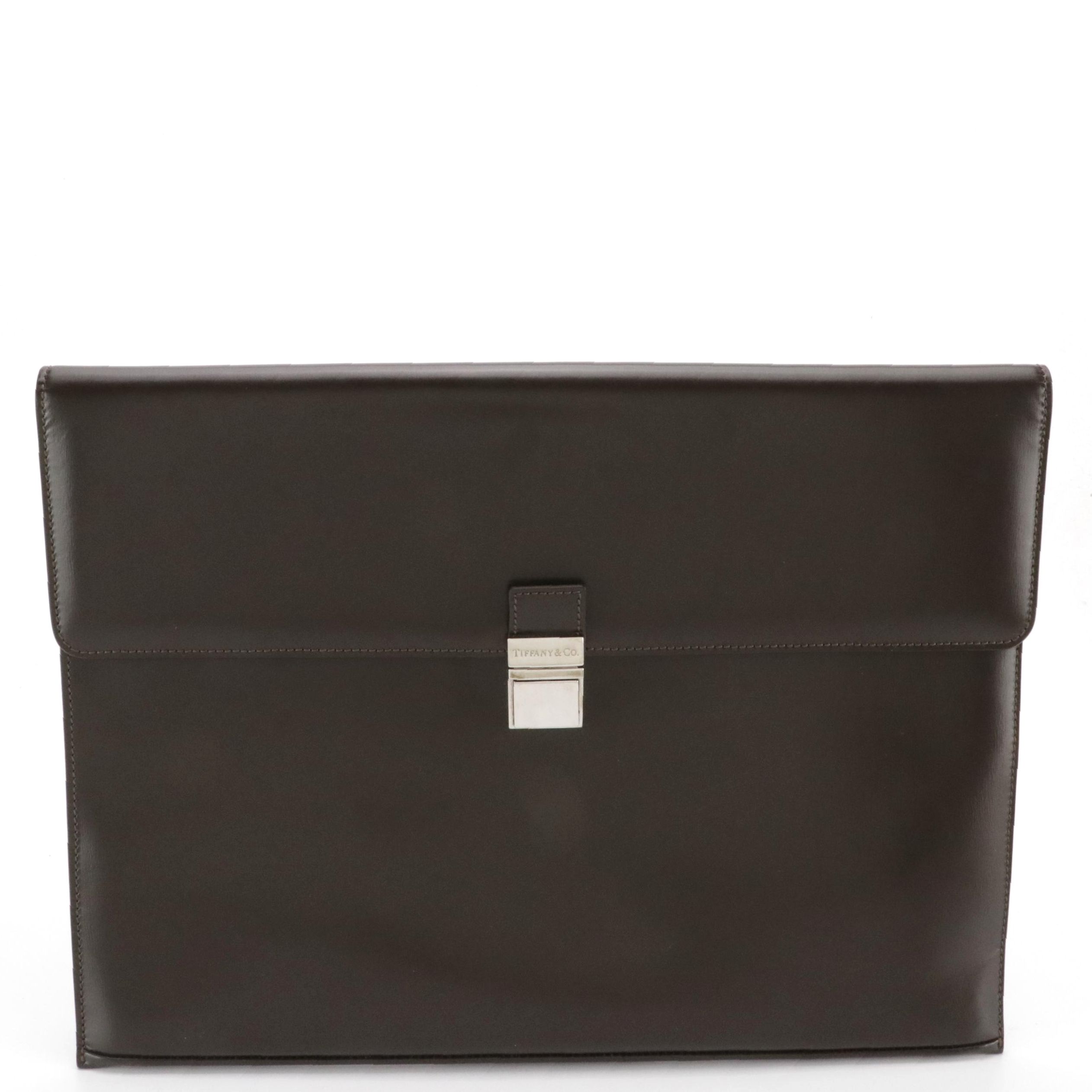 Tiffany & Co. Dark Brown Leather Document Case