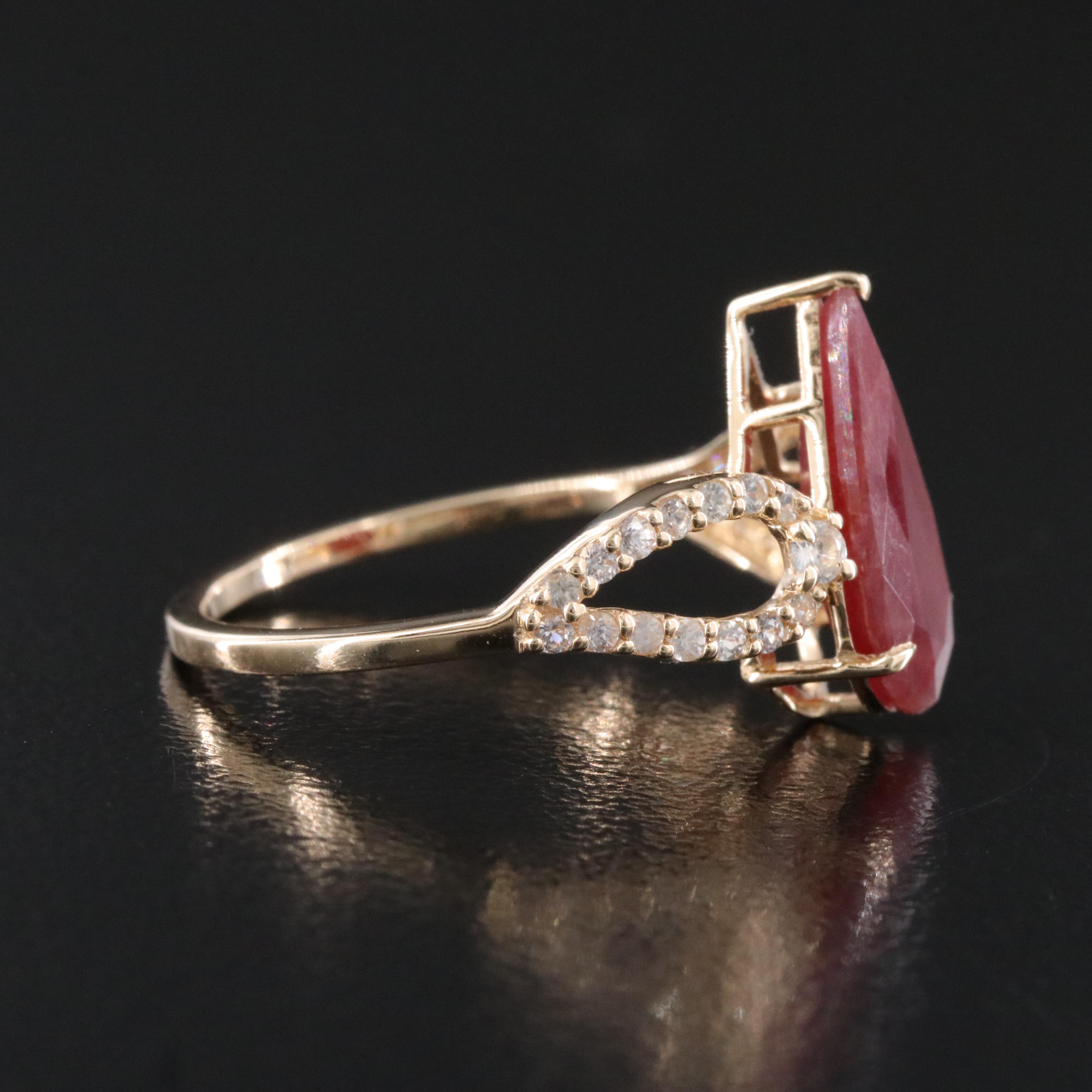 14K 2.74 CT Ruby and White Sapphire Ring