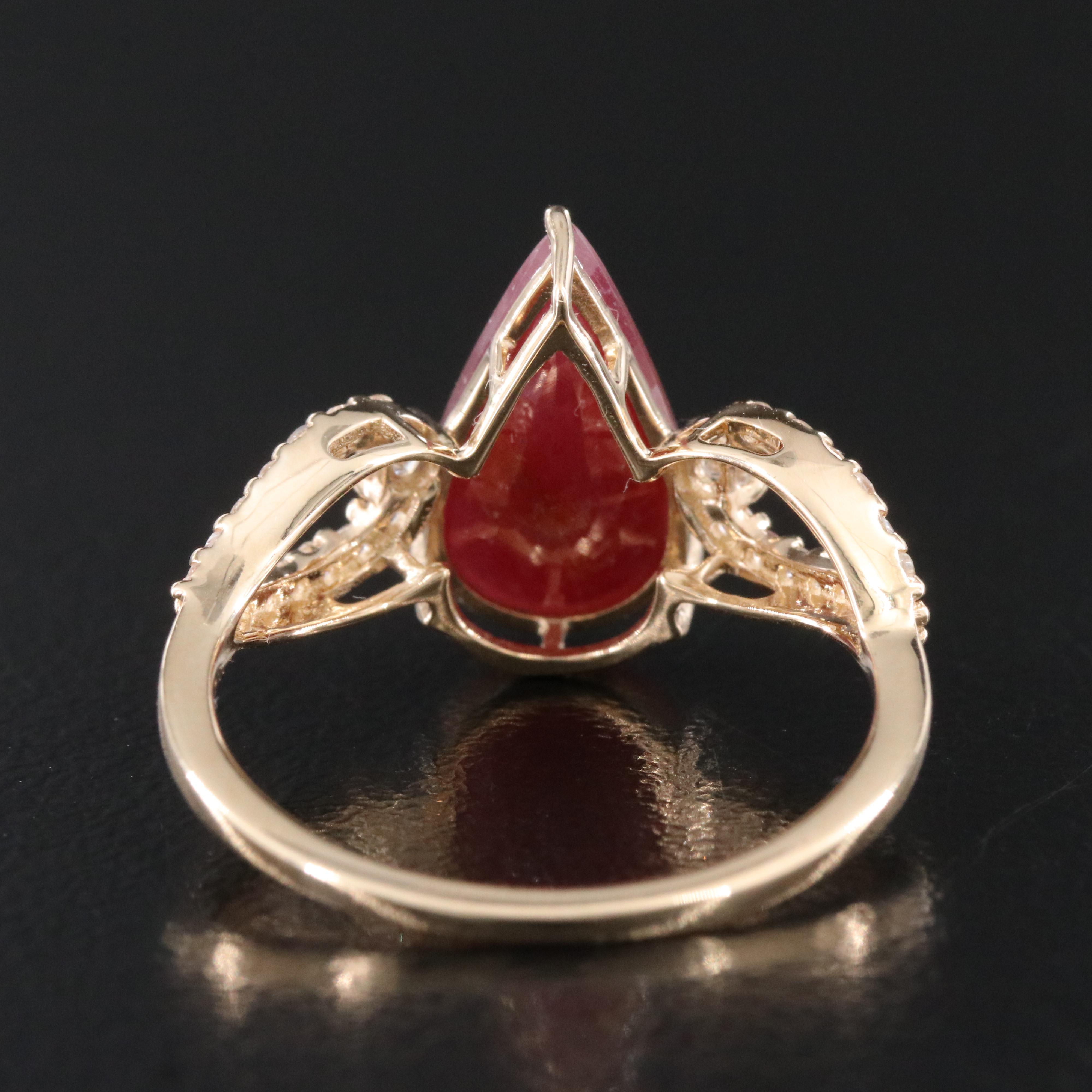 14K 2.74 CT Ruby and White Sapphire Ring