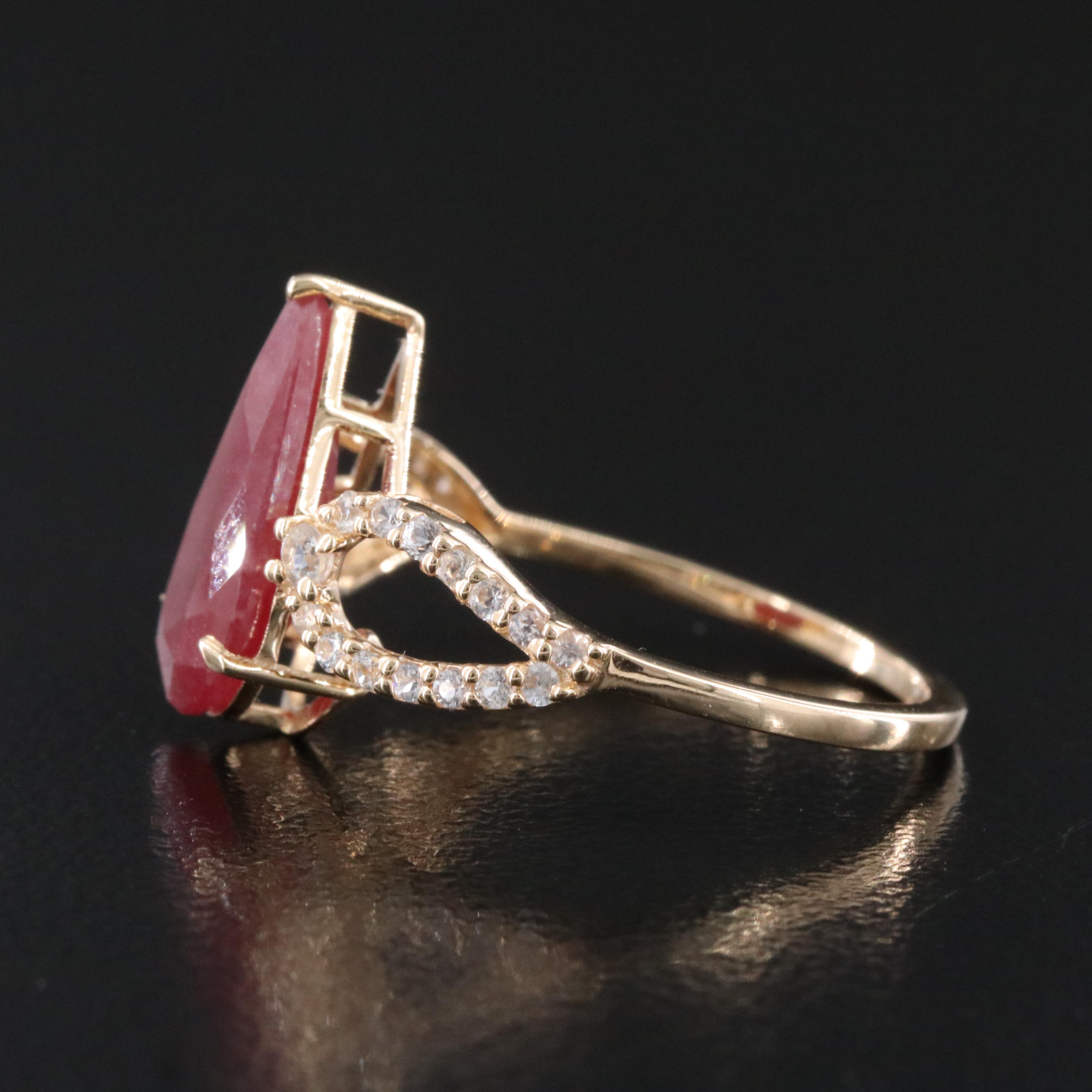 14K 2.74 CT Ruby and White Sapphire Ring