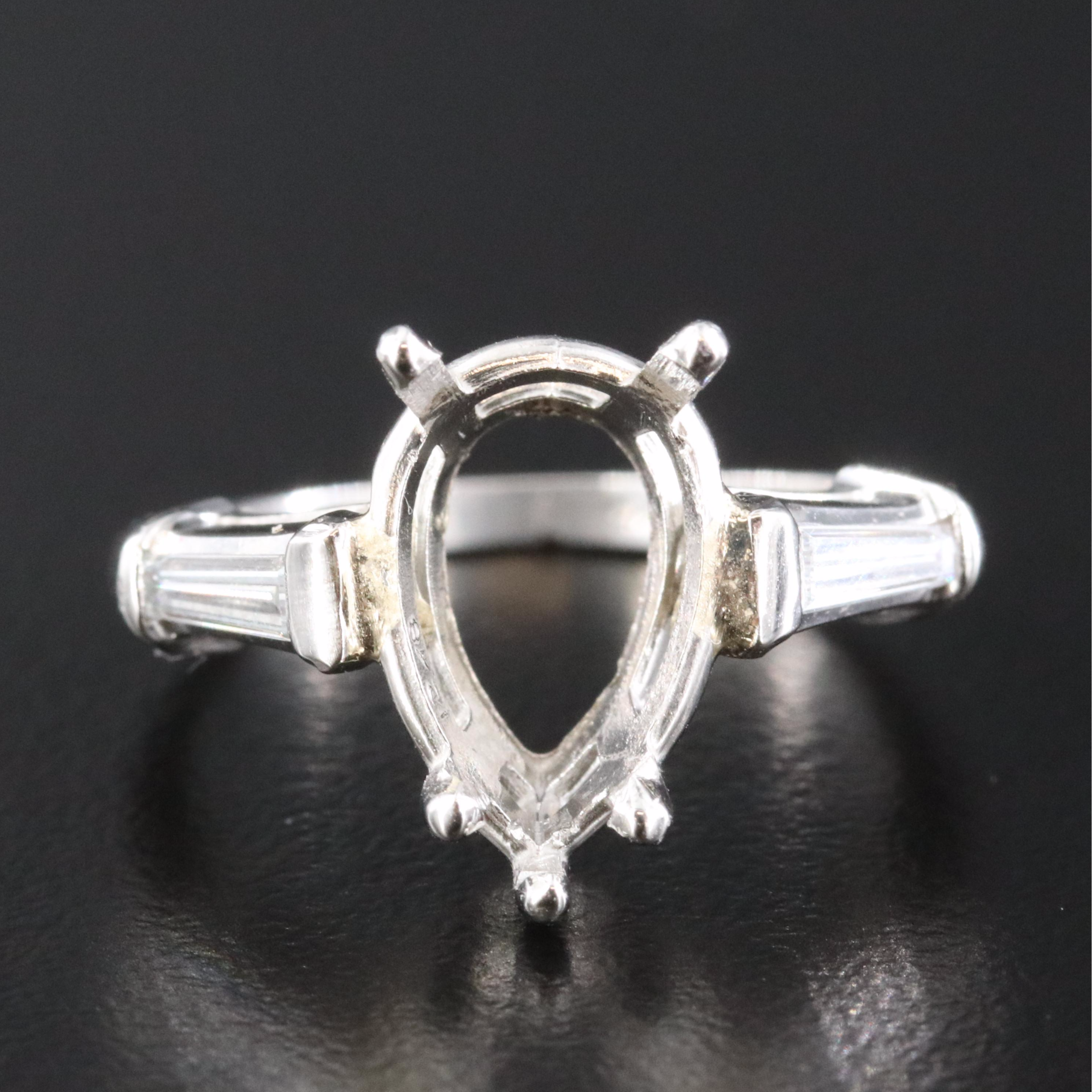 Platinum 0.34 CTW Diamond Semi-Mount Ring