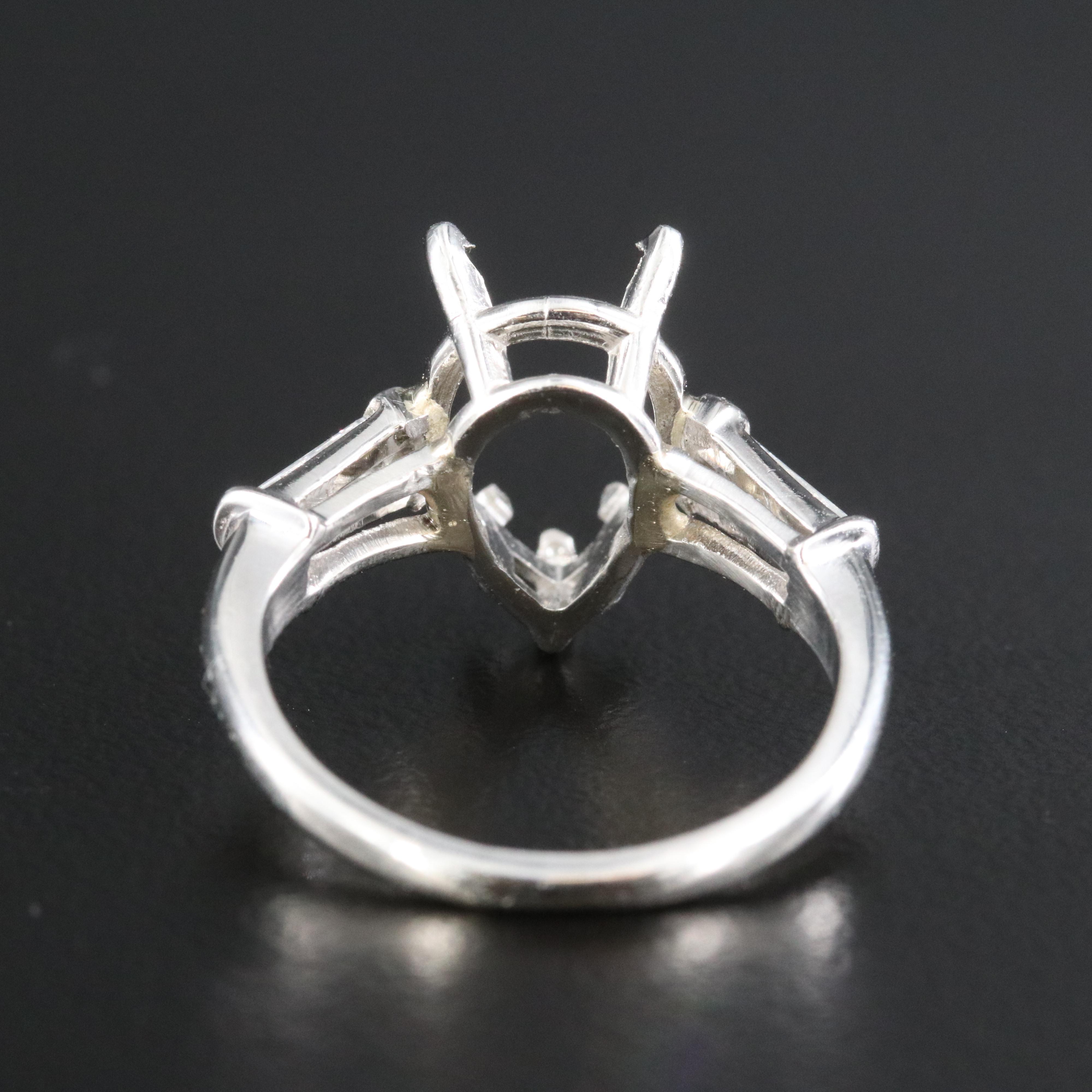 Platinum 0.34 CTW Diamond Semi-Mount Ring