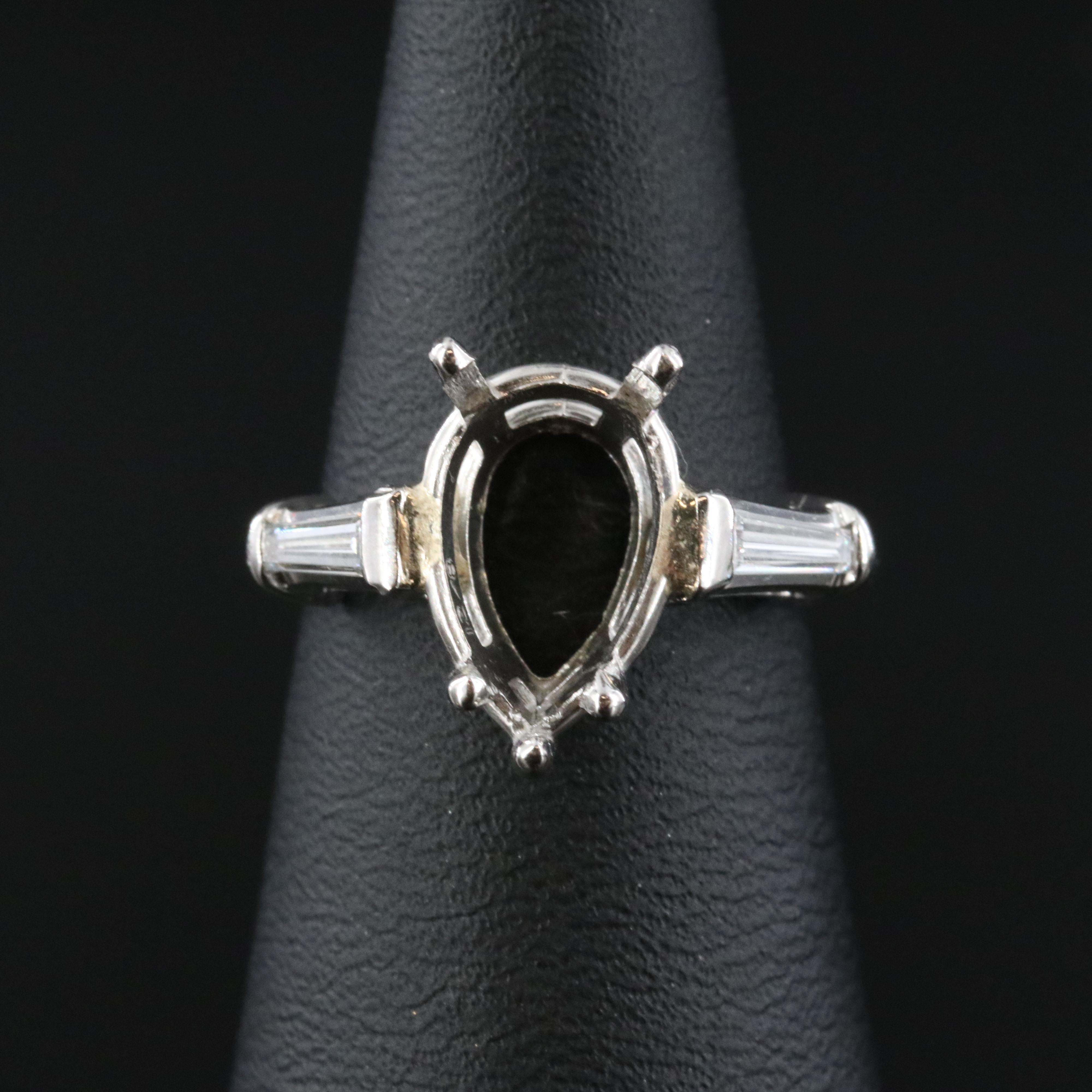 Platinum 0.34 CTW Diamond Semi-Mount Ring