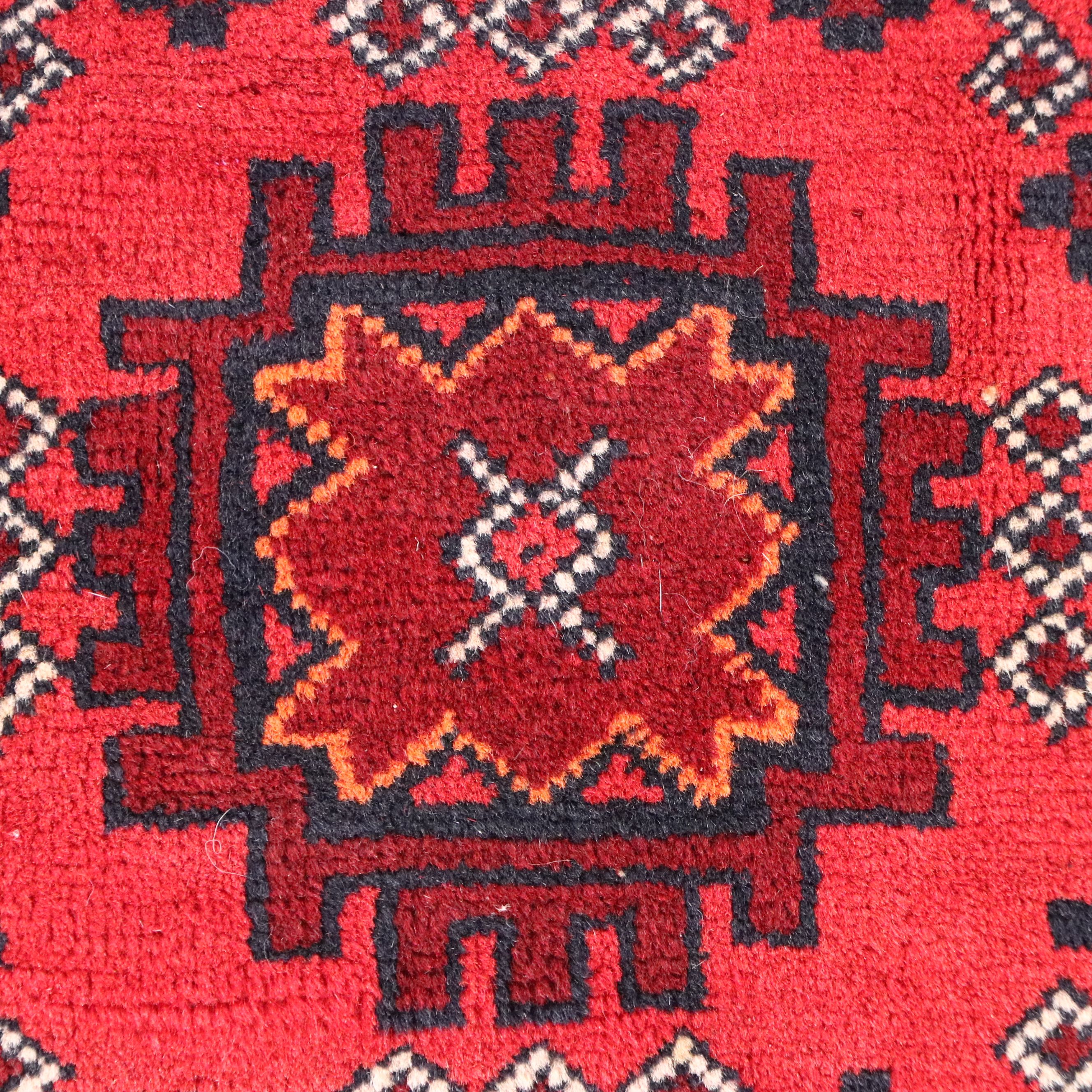 6'6 x 9'4 Hand-Knotted Afghan Turkmen Area Rug