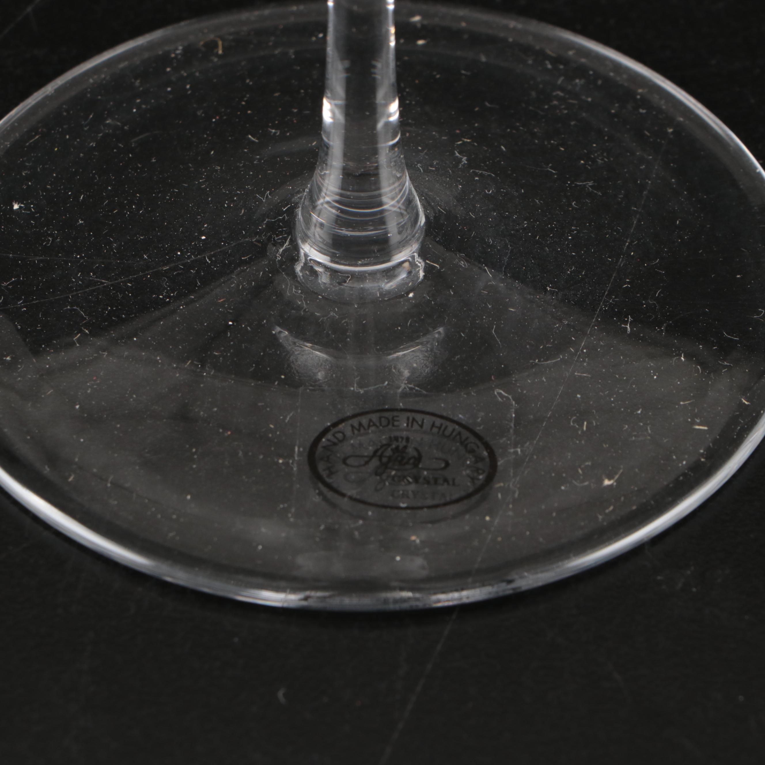 Ajka Martini Glasses with Waterford and Atlantis Crystal Golf Balls