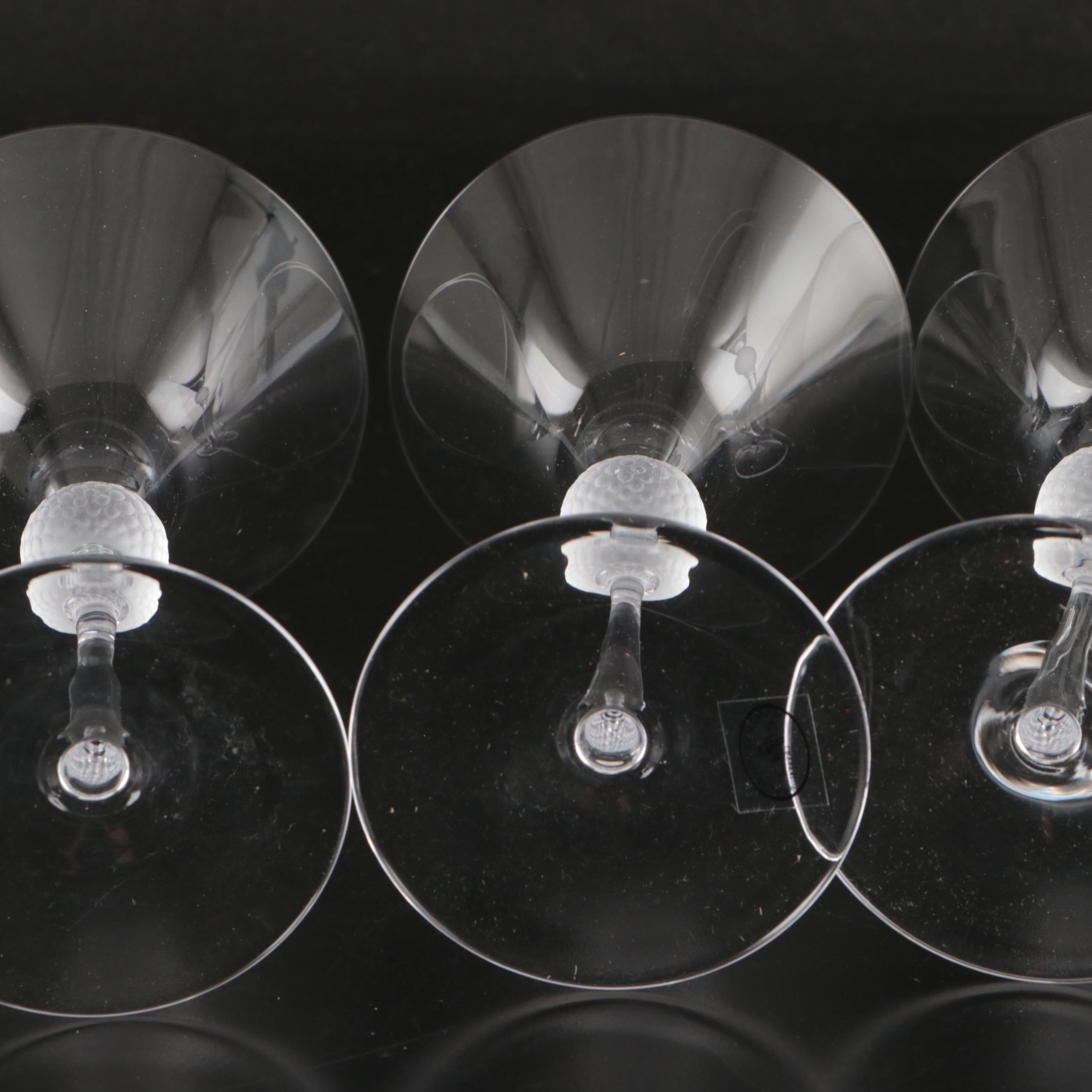 Ajka Martini Glasses with Waterford and Atlantis Crystal Golf Balls