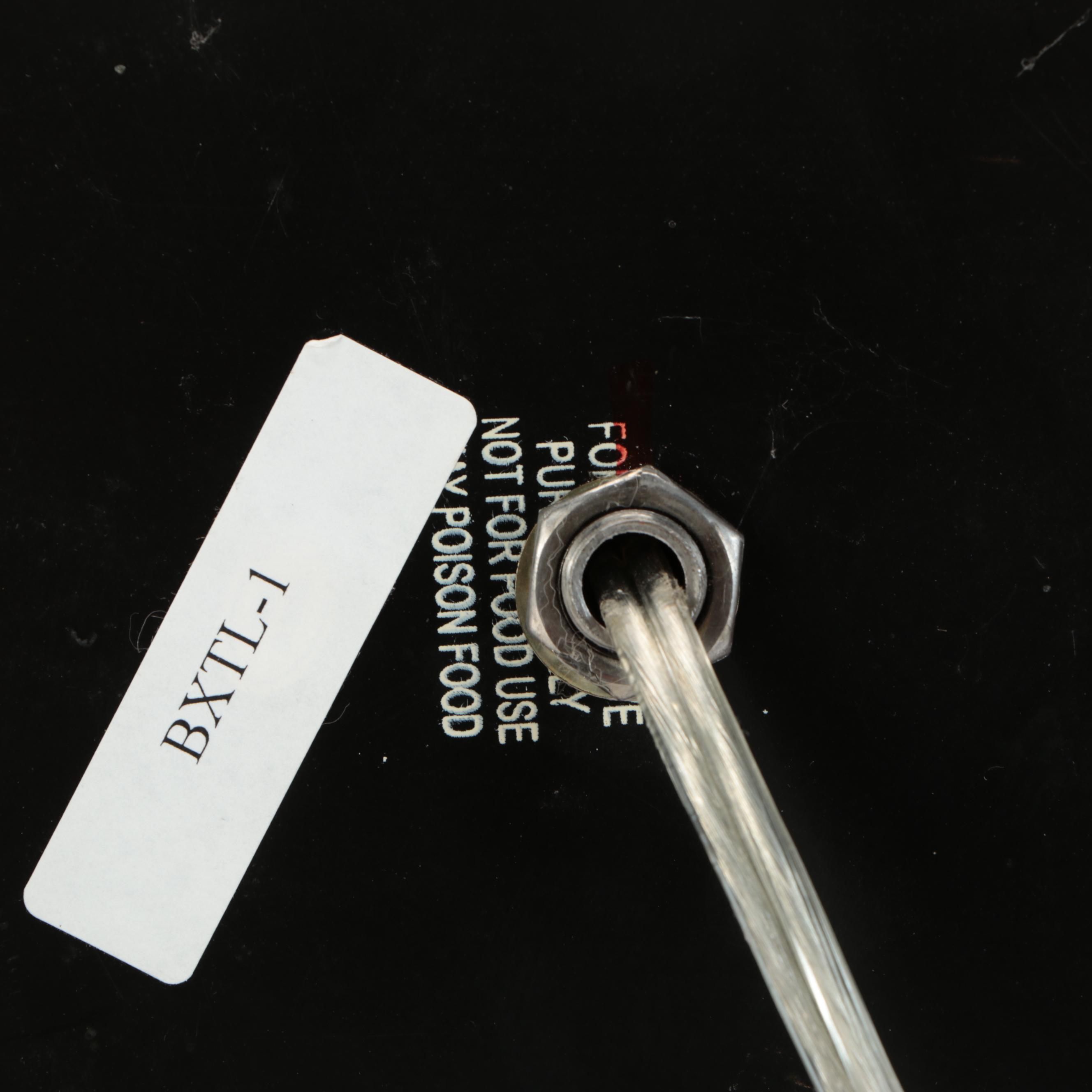 Chinese Hand-Painted Metal Table Lamp with Cut Corner Shade