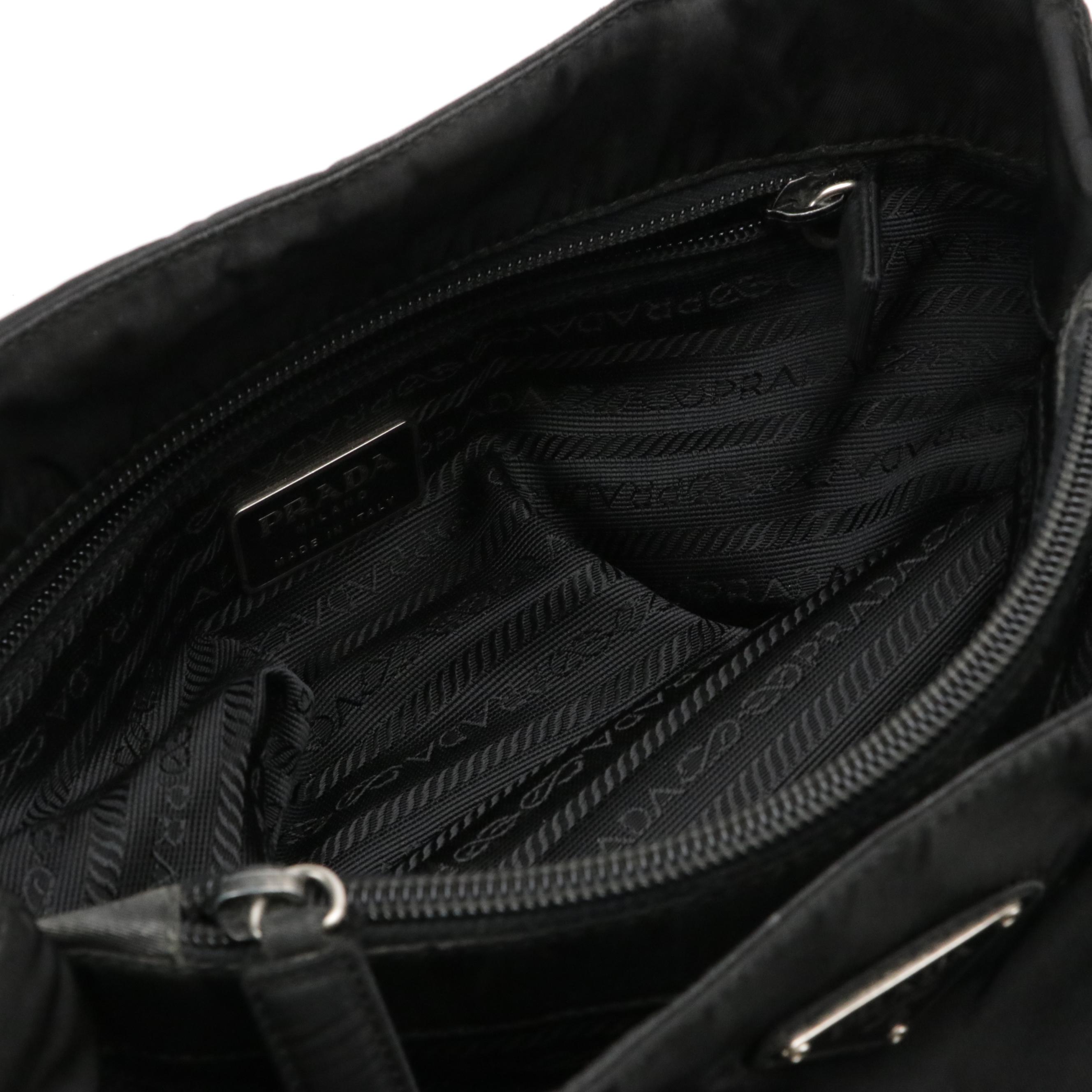 Prada Middle Zip Tote in Black Tessuto Nylon