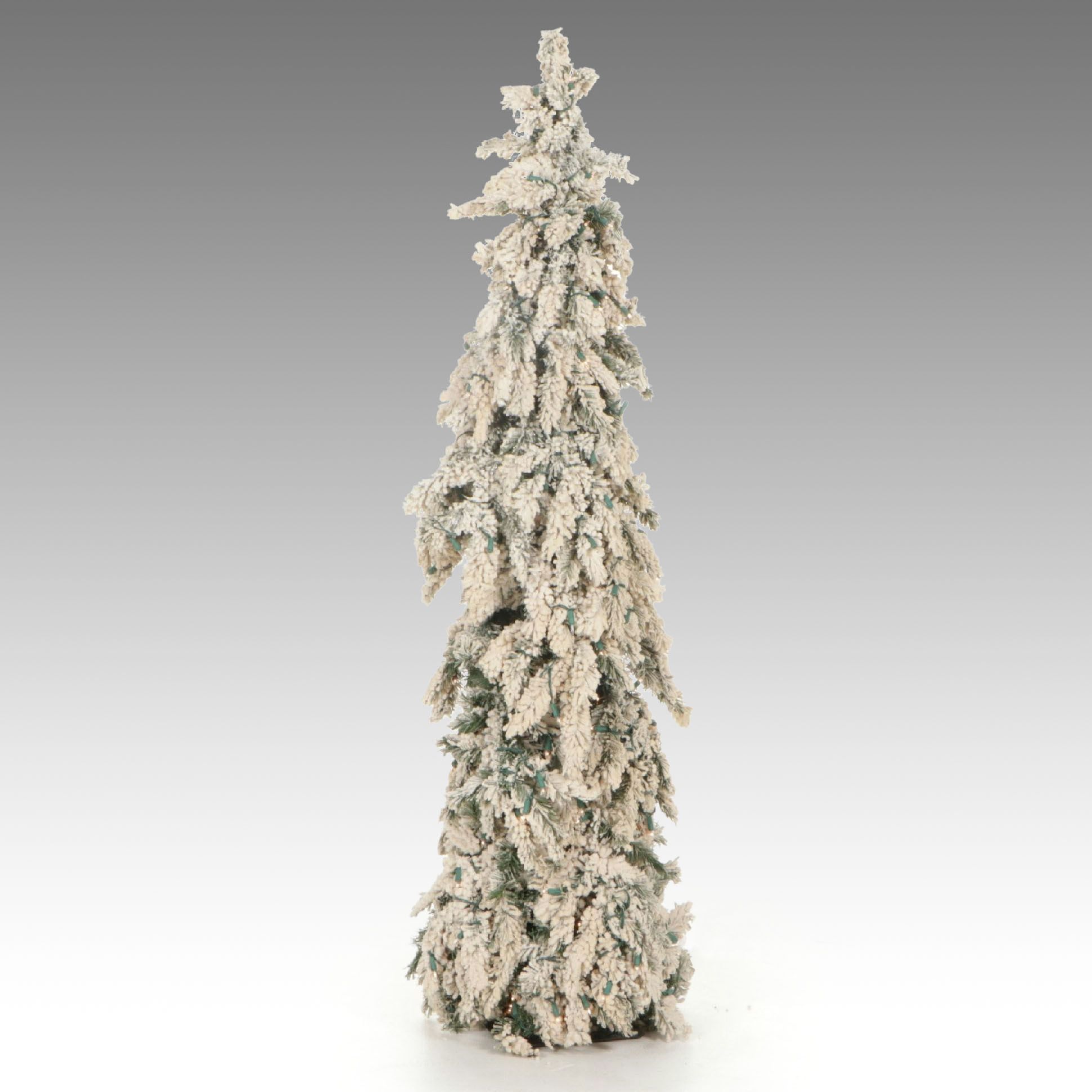 5' Pre-Lit Flocked and Downswept Artificial Christmas Tree