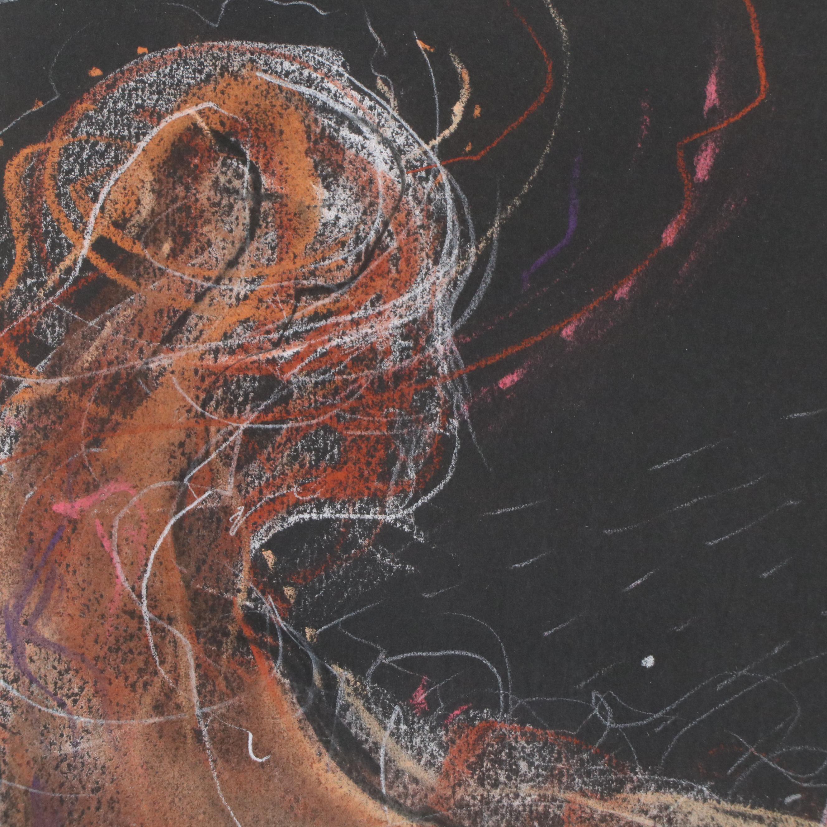 Ron Cramer Pastel Drawing "Energy Personified," 1981