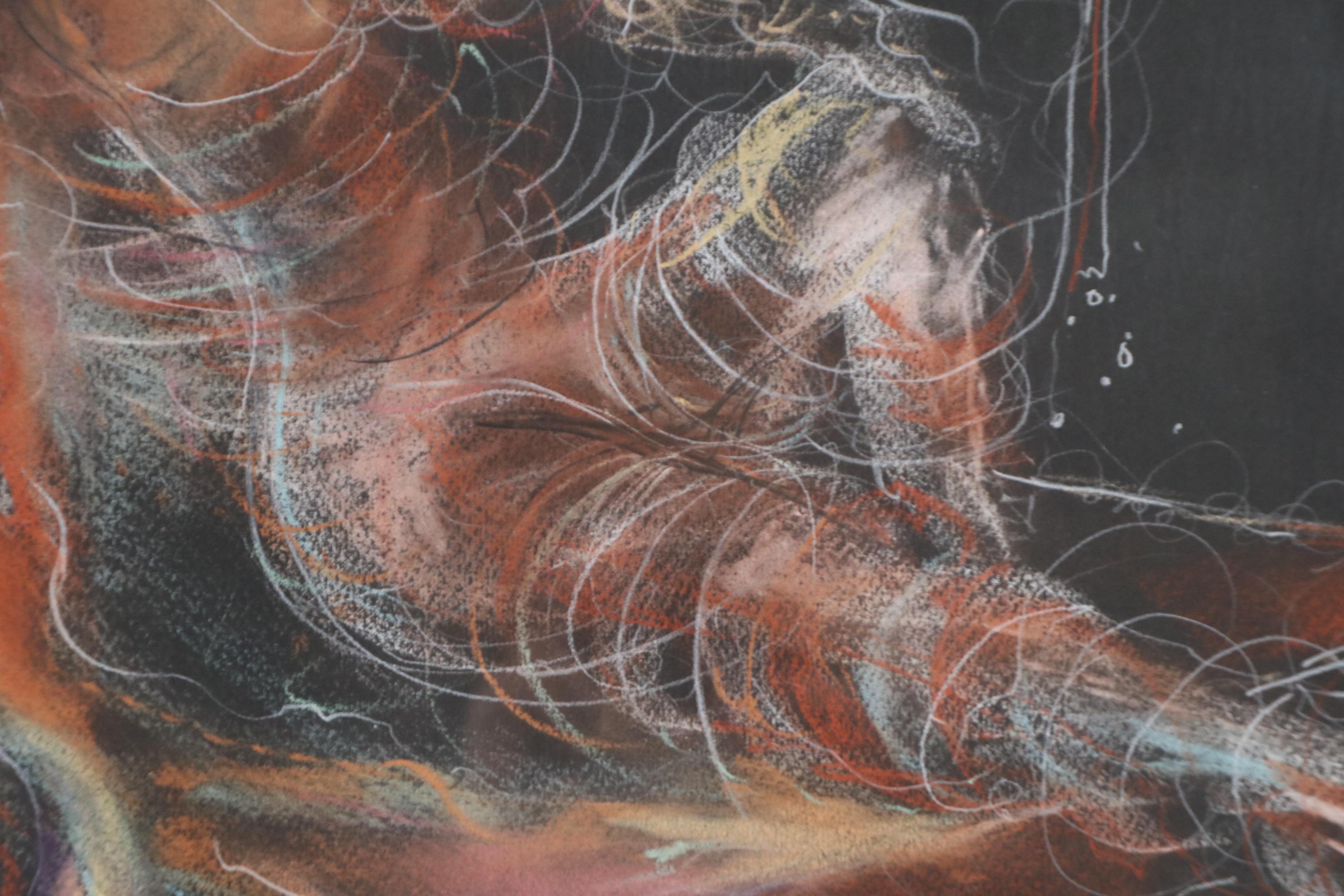 Ron Cramer Pastel Drawing "Energy Personified," 1981