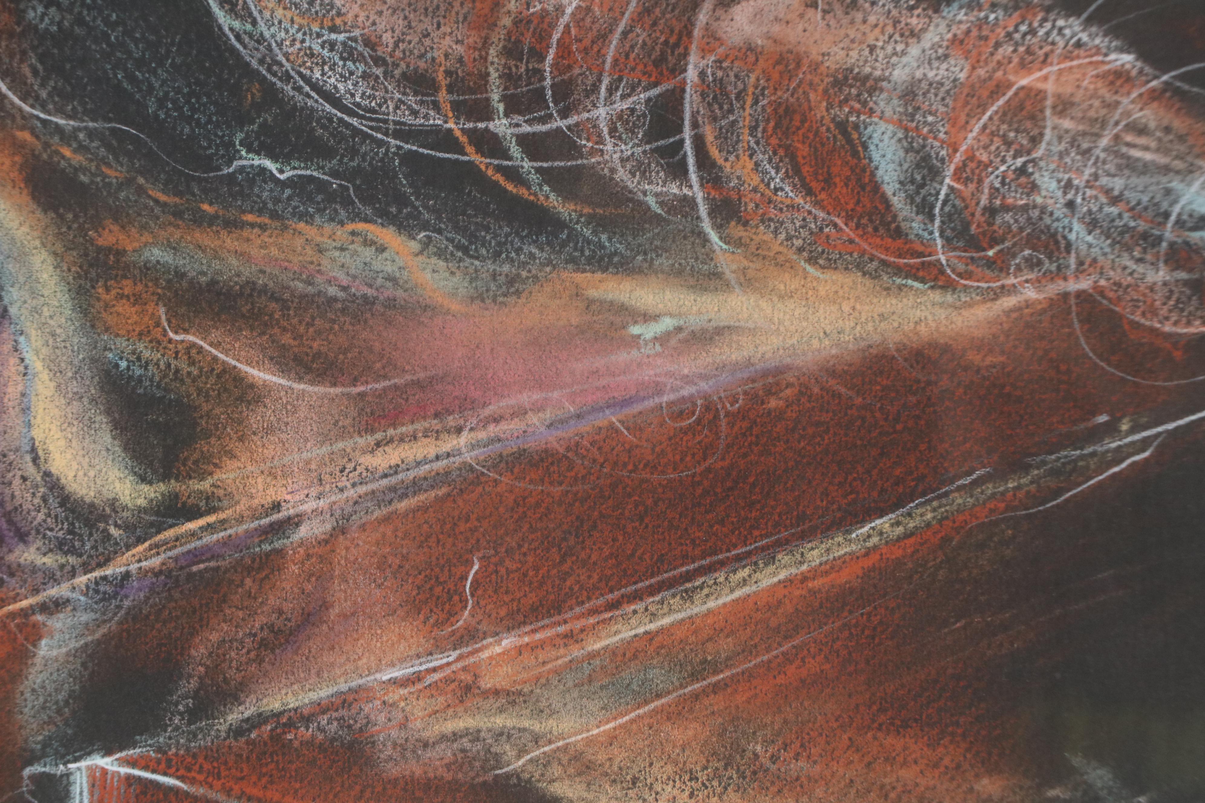 Ron Cramer Pastel Drawing "Energy Personified," 1981