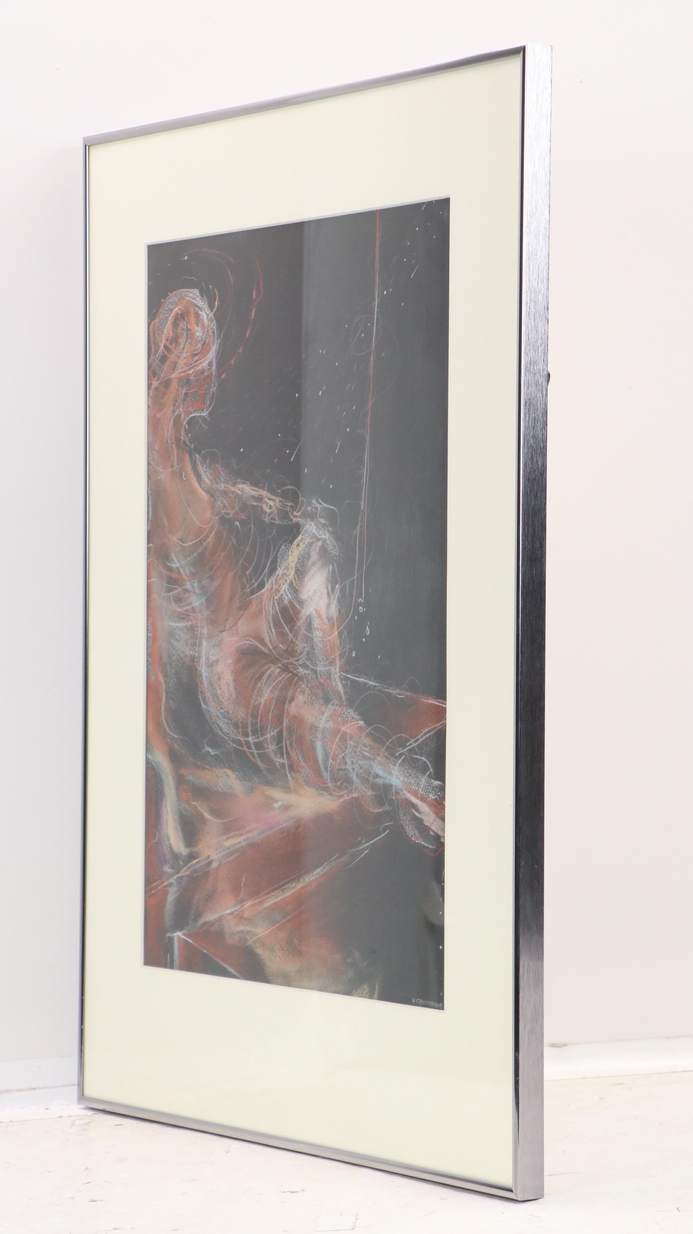 Ron Cramer Pastel Drawing "Energy Personified," 1981