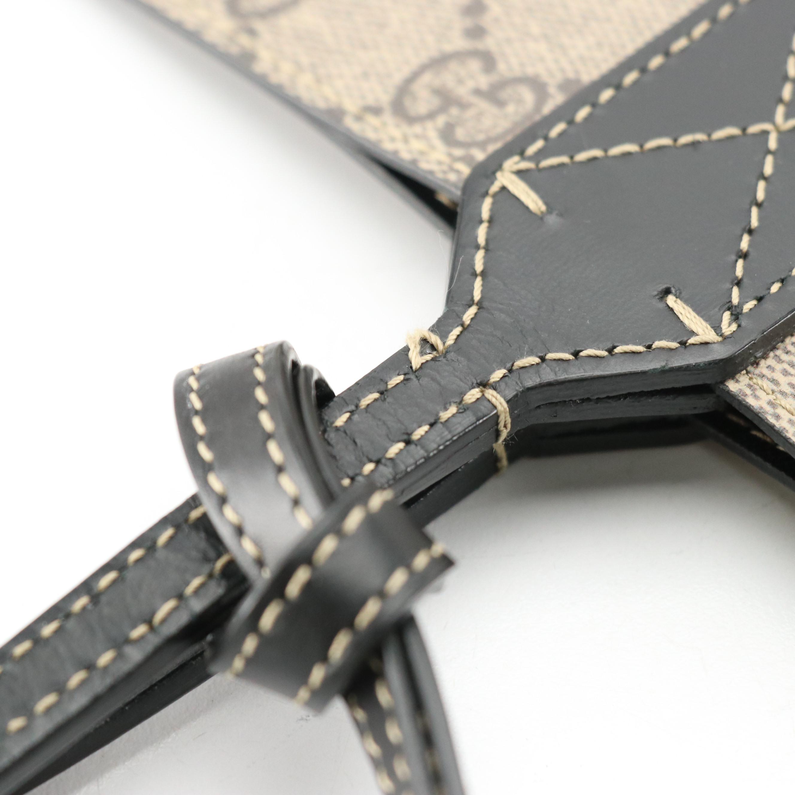 Gucci Large Reversible Tote in GG Supreme Canvas/Black Leather