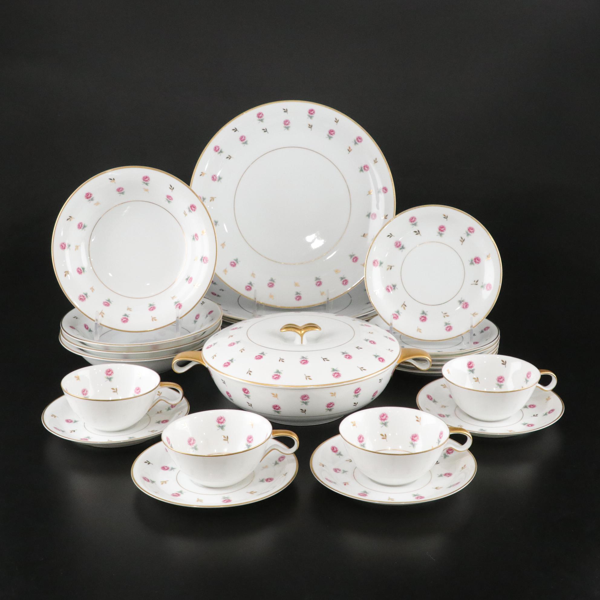 Noritake "Rosalie" Dinnerware Service for Four, Mid-20th C.