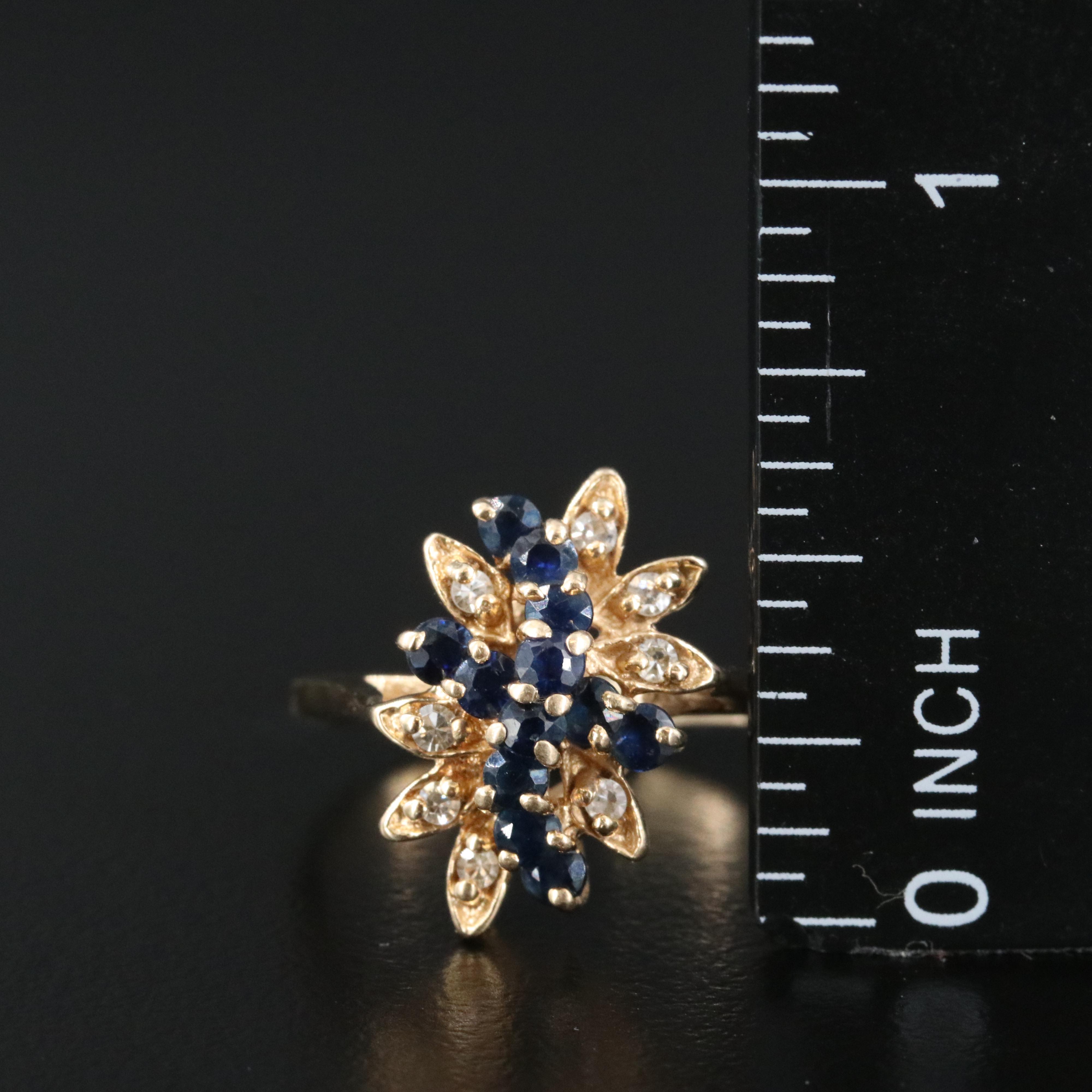 14K Sapphire and Diamond Ring