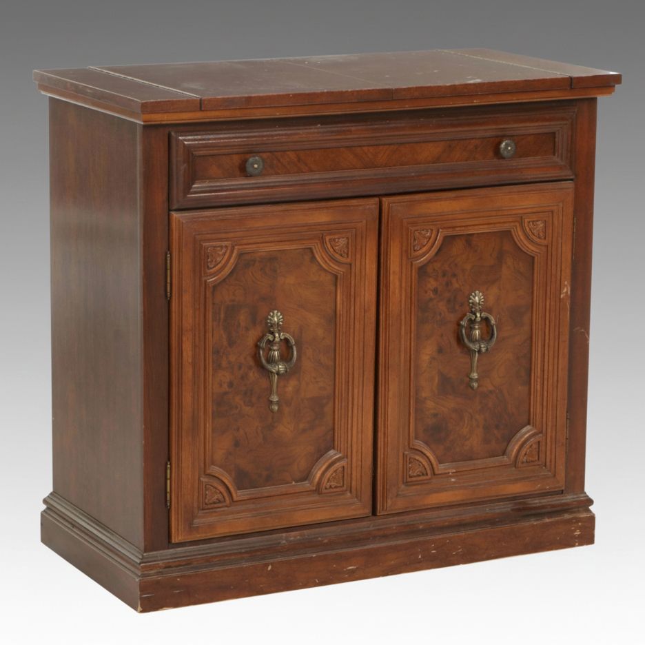 Wood Grain Finished Flip-Top Server, Late 20th Century