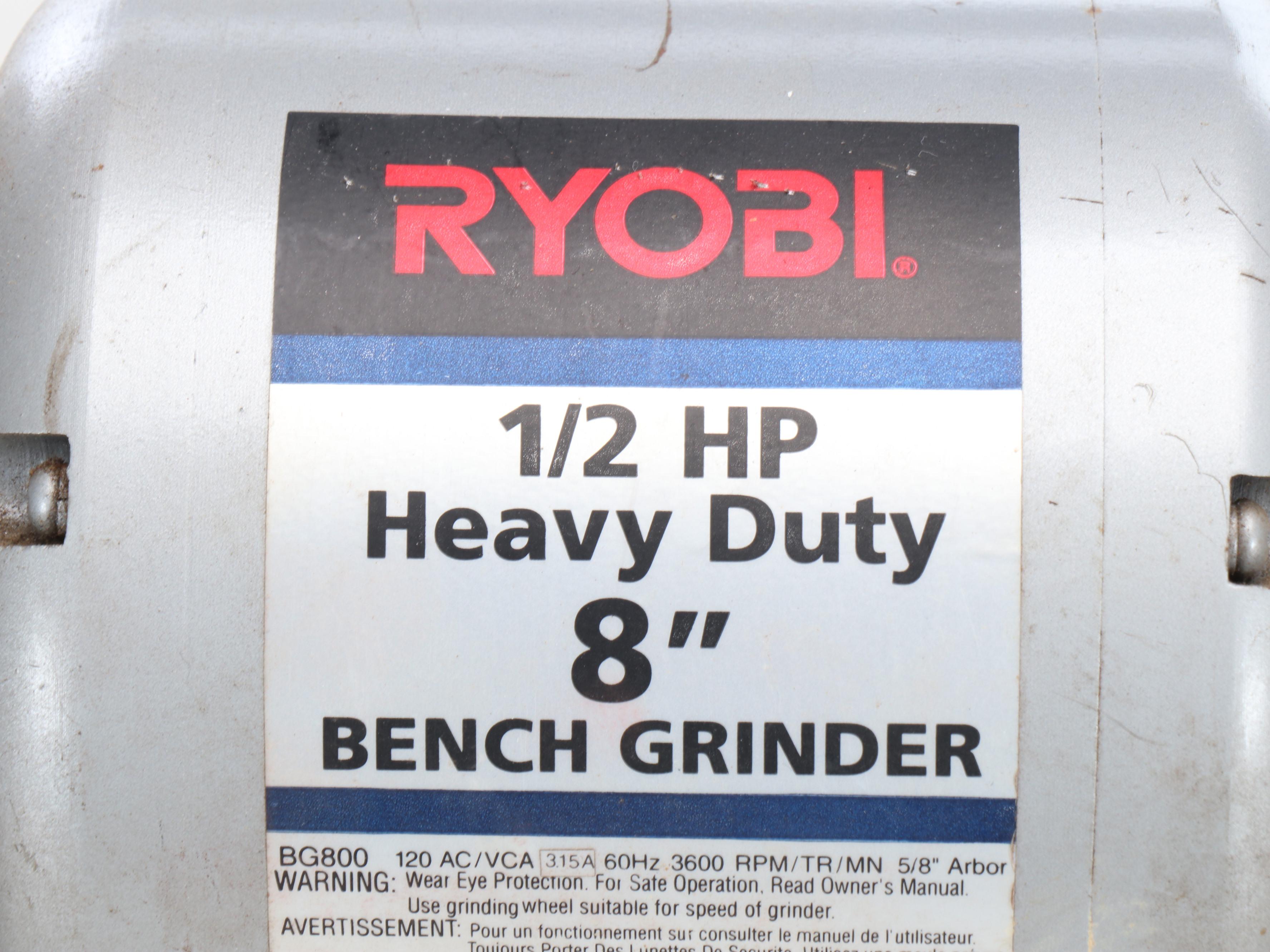 Ryobi 1/2 HP Heavy Duty Bench Grinder with Delta Oscillating Spindle Sander