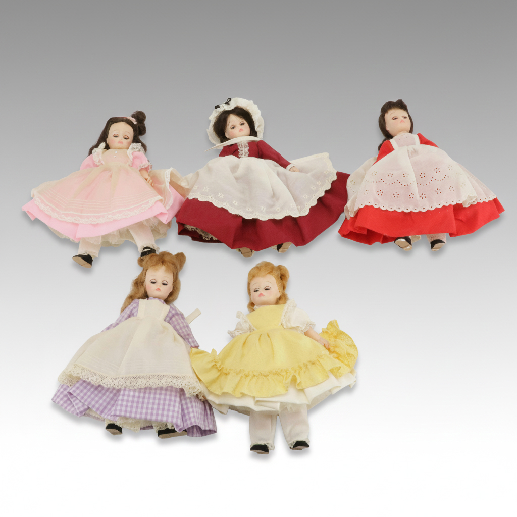 Madame Alexander Little Women "Meg," "Beth," "Marme," "Amy," and "Jo" Dolls