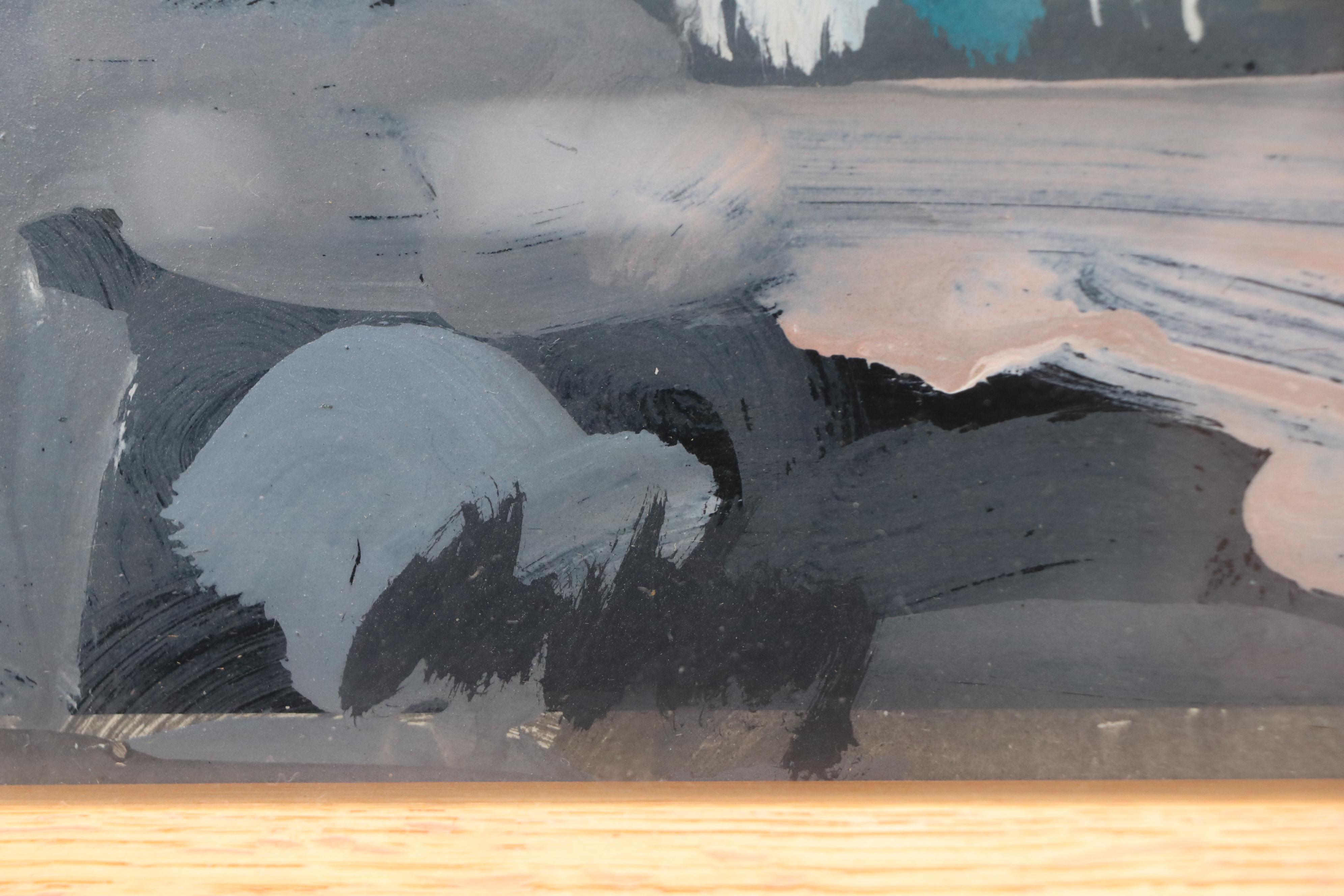 Markey Robinson Gouache Painting "Sailboats Clustering Around Cottages"