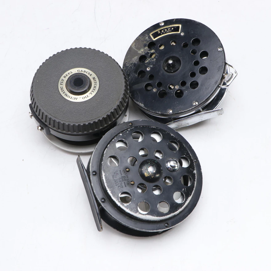 A Mitchell Garcia 710 automatic fly reel and a new Marco Cortesi reel A Mitchell Garcia 710 automatic fly reel and a new Marco Cortesi reel