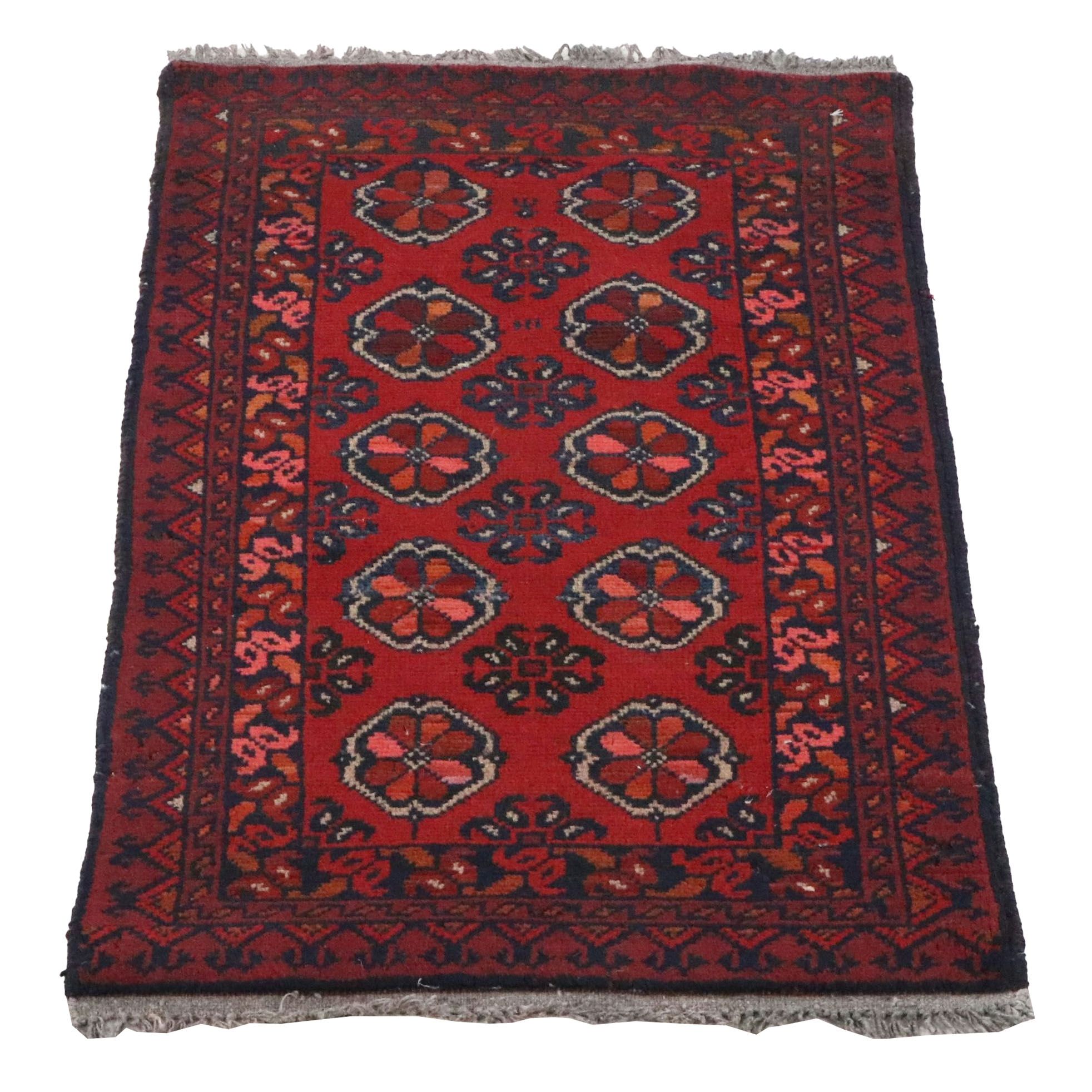 1'9 x 3'4 Hand-Knotted Afghan Kunduz Accent Rug