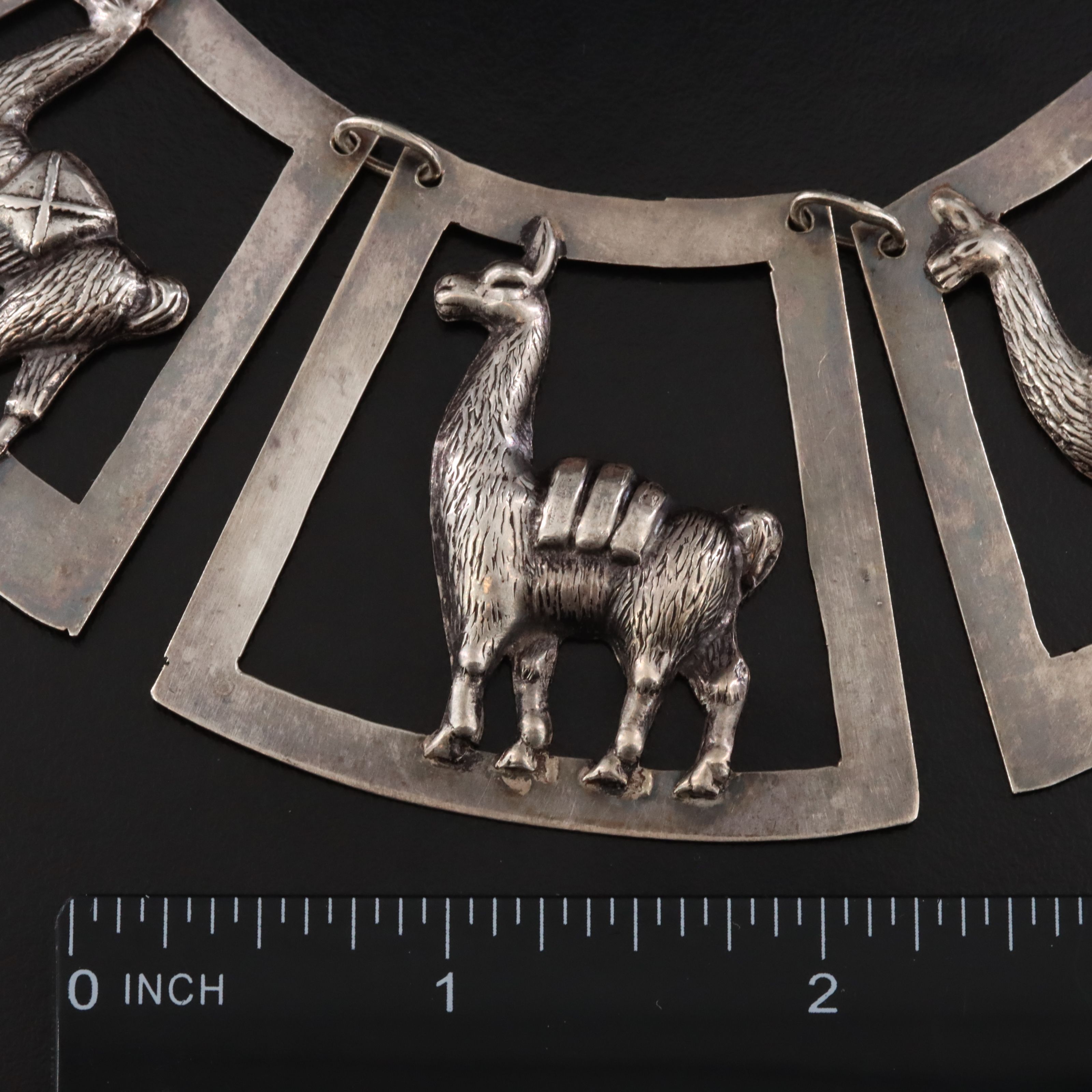 Peruvian Sterling Llama Panel Necklace