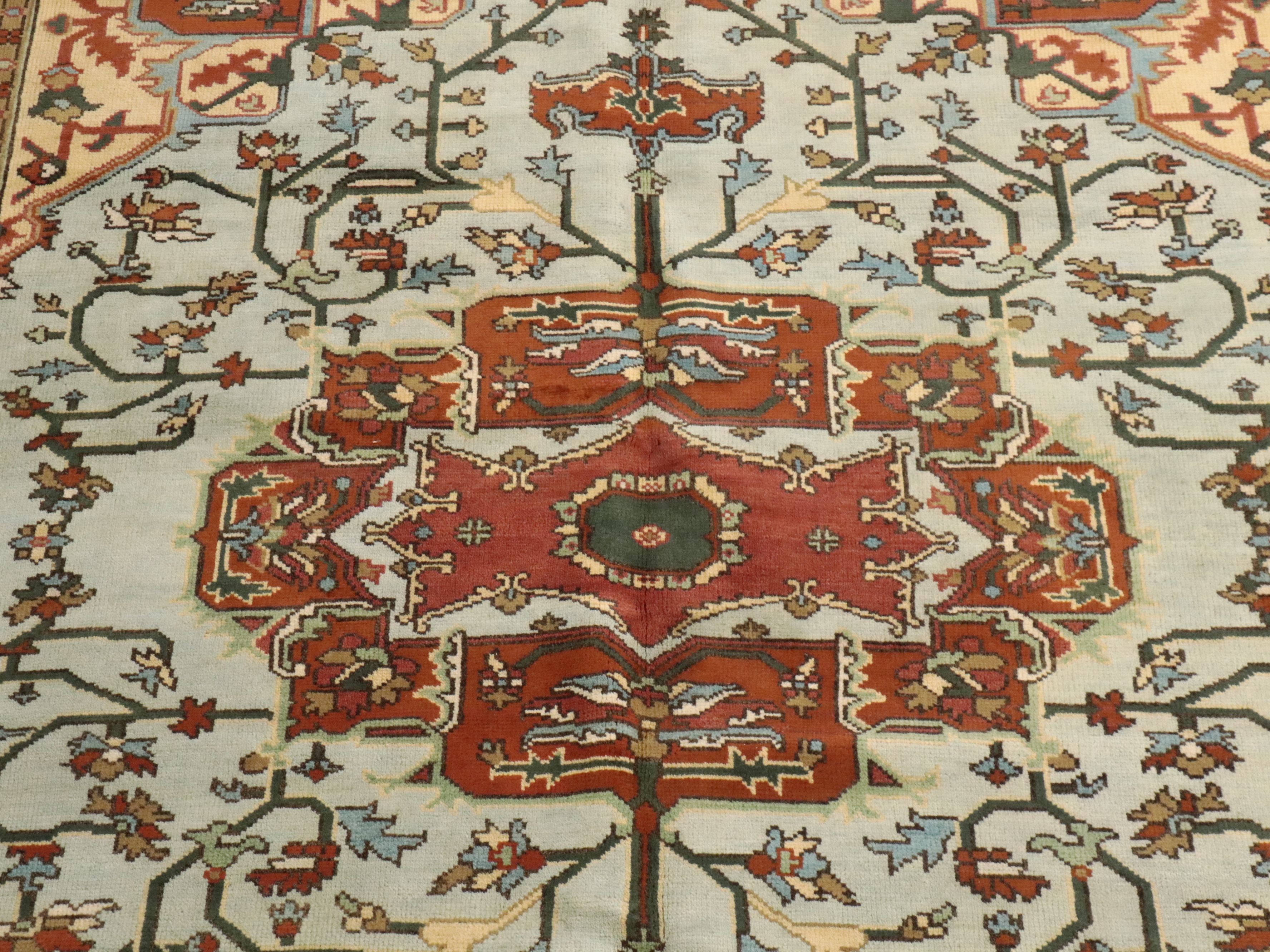 8'11 x 12' Hand-Knotted Indo-Persian Heriz Room-Sized Rug