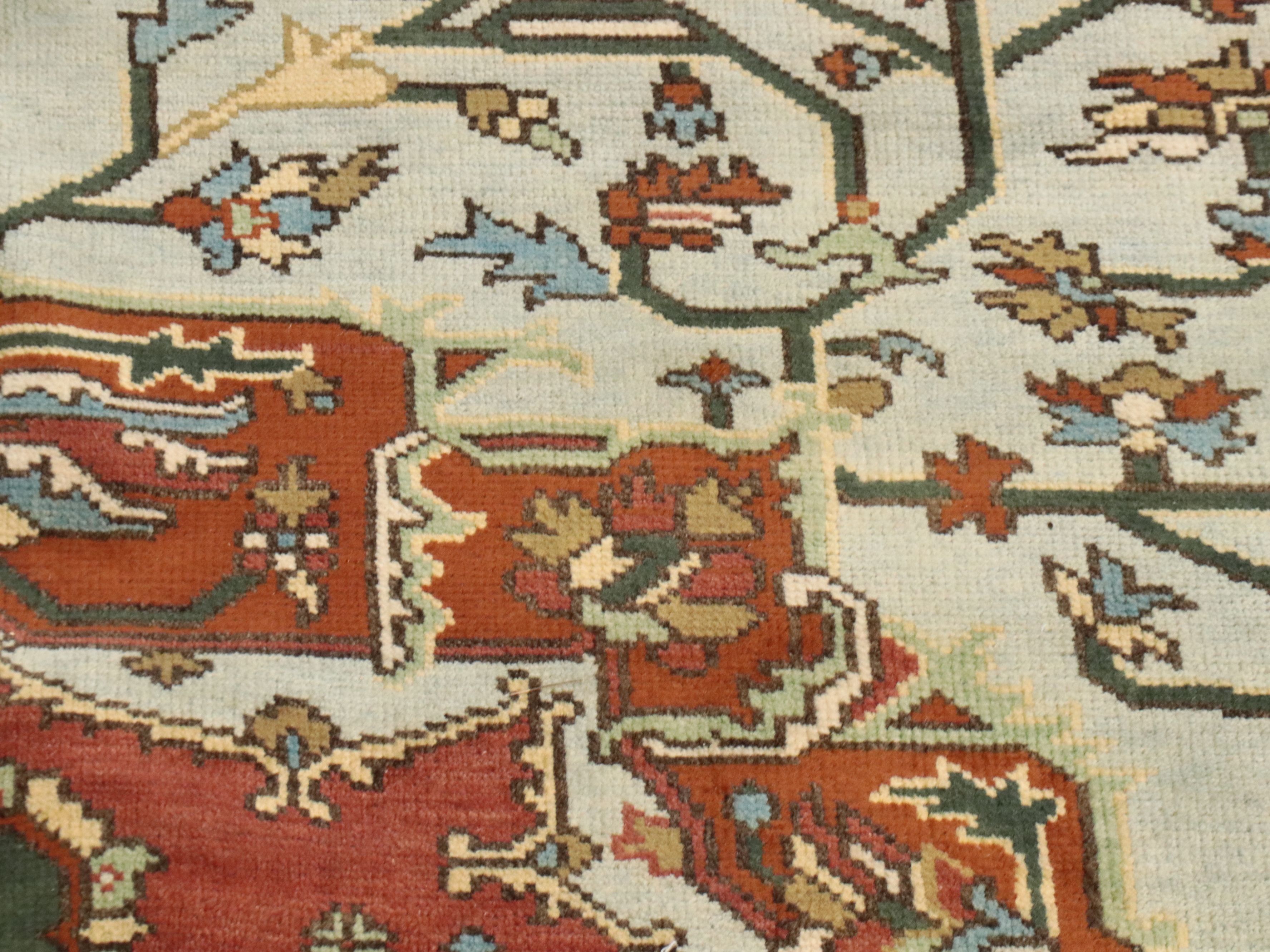 8'11 x 12' Hand-Knotted Indo-Persian Heriz Room-Sized Rug