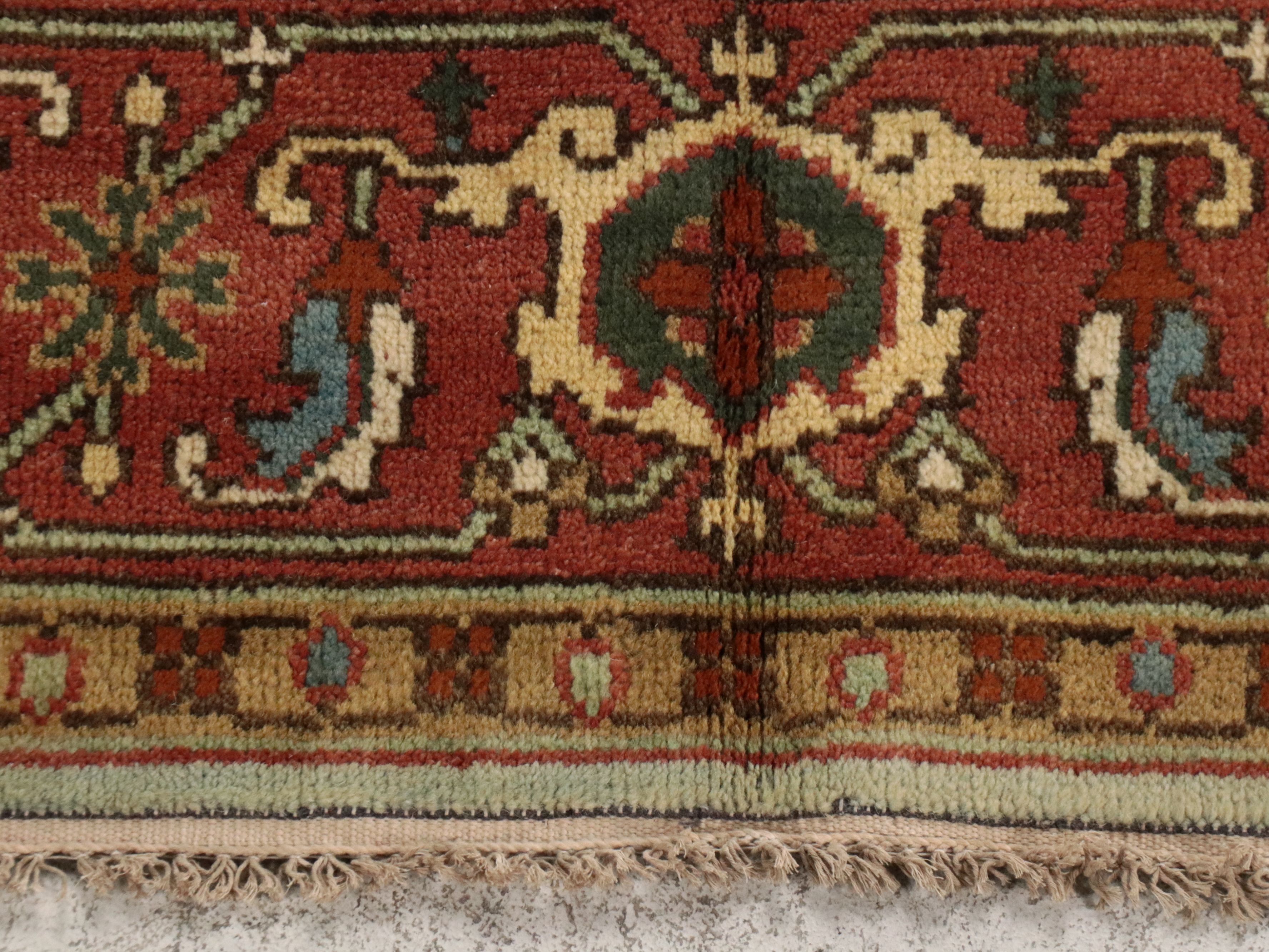 8'11 x 12' Hand-Knotted Indo-Persian Heriz Room-Sized Rug