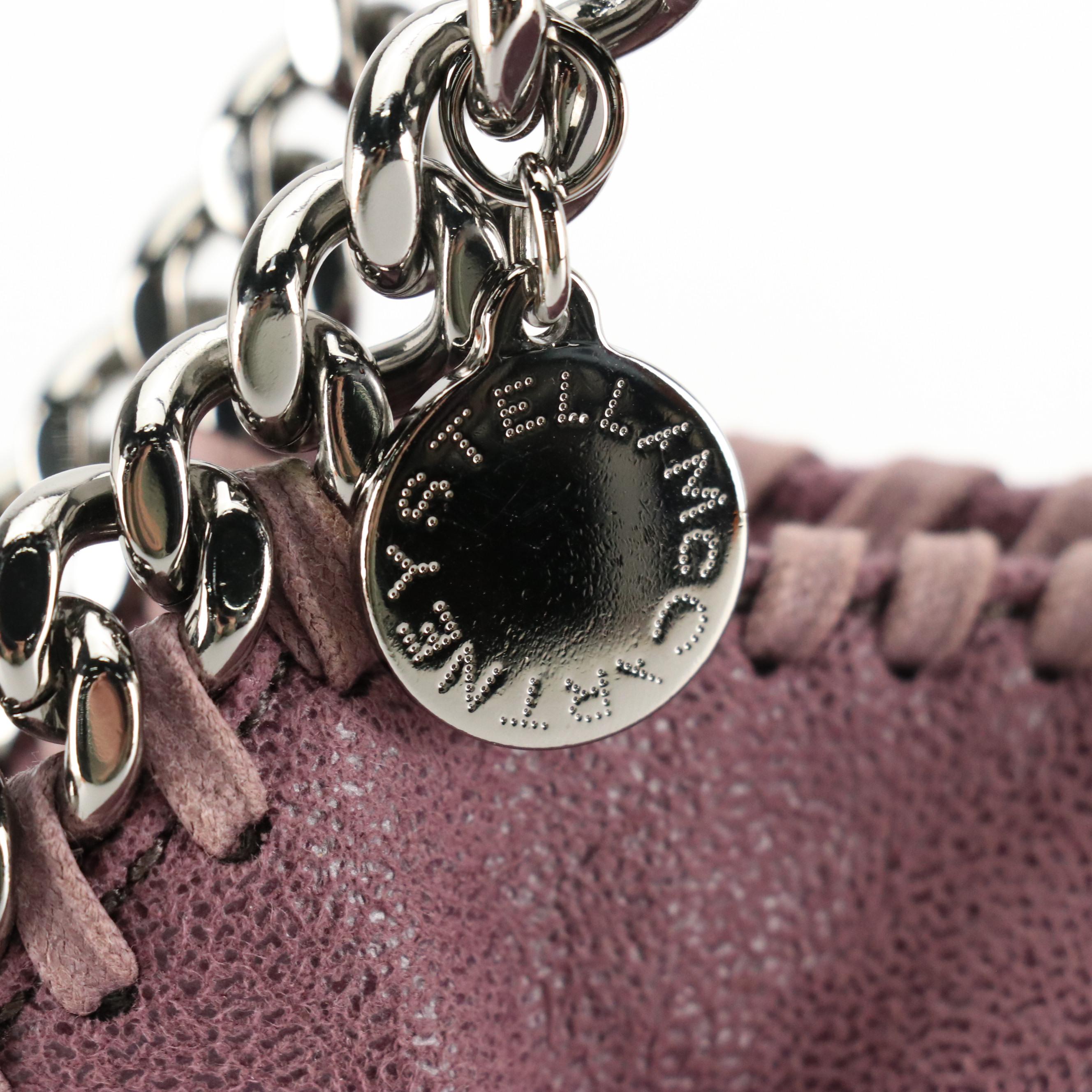 Stella McCartney Falabella Chain Strap Bag in Purple Shaggy Deer Faux-Suede