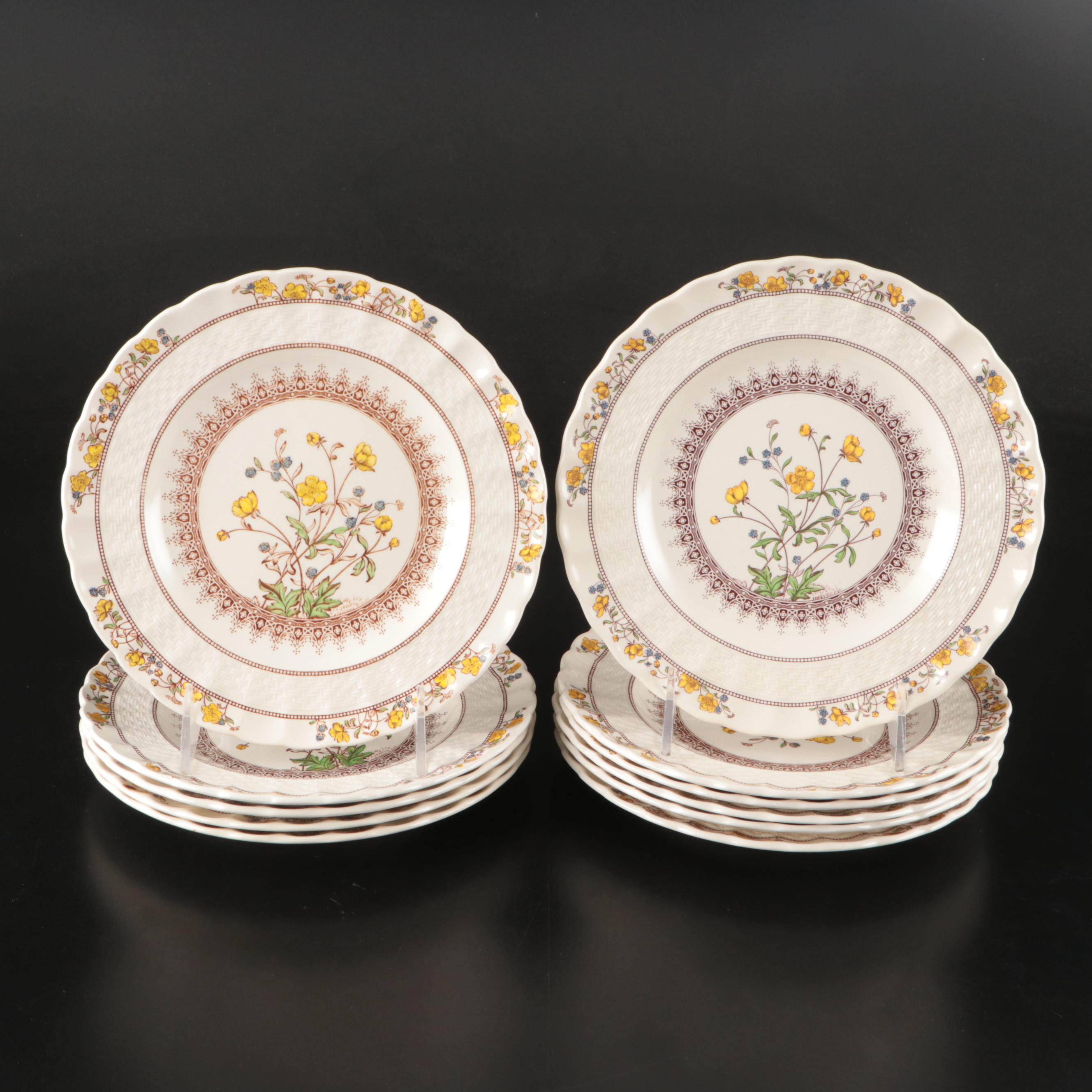 Spode "Buttercup" Porcelain Dinnerware, Mid to Late 20th Century