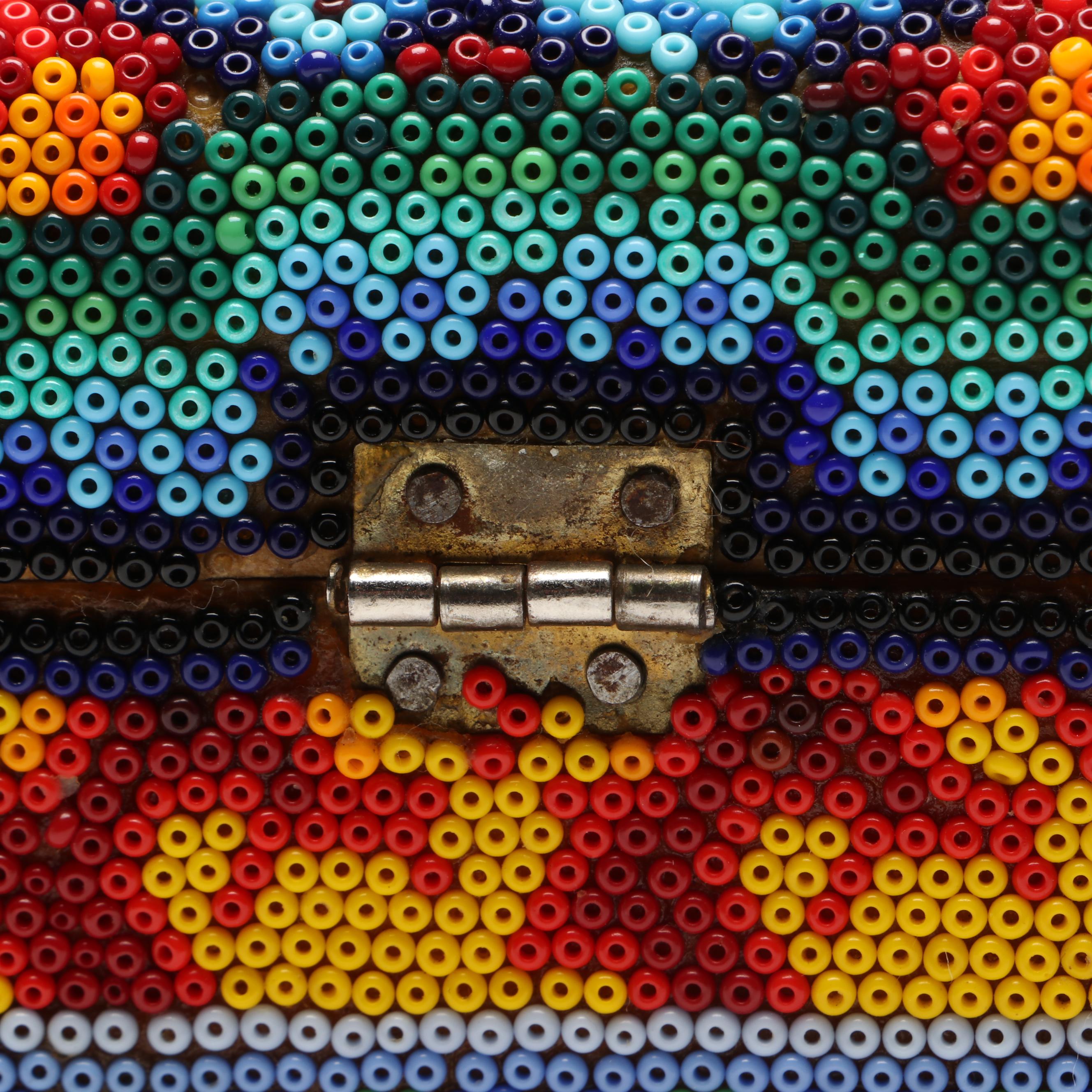 Mexican Huichol Multicolor Beadwork Box