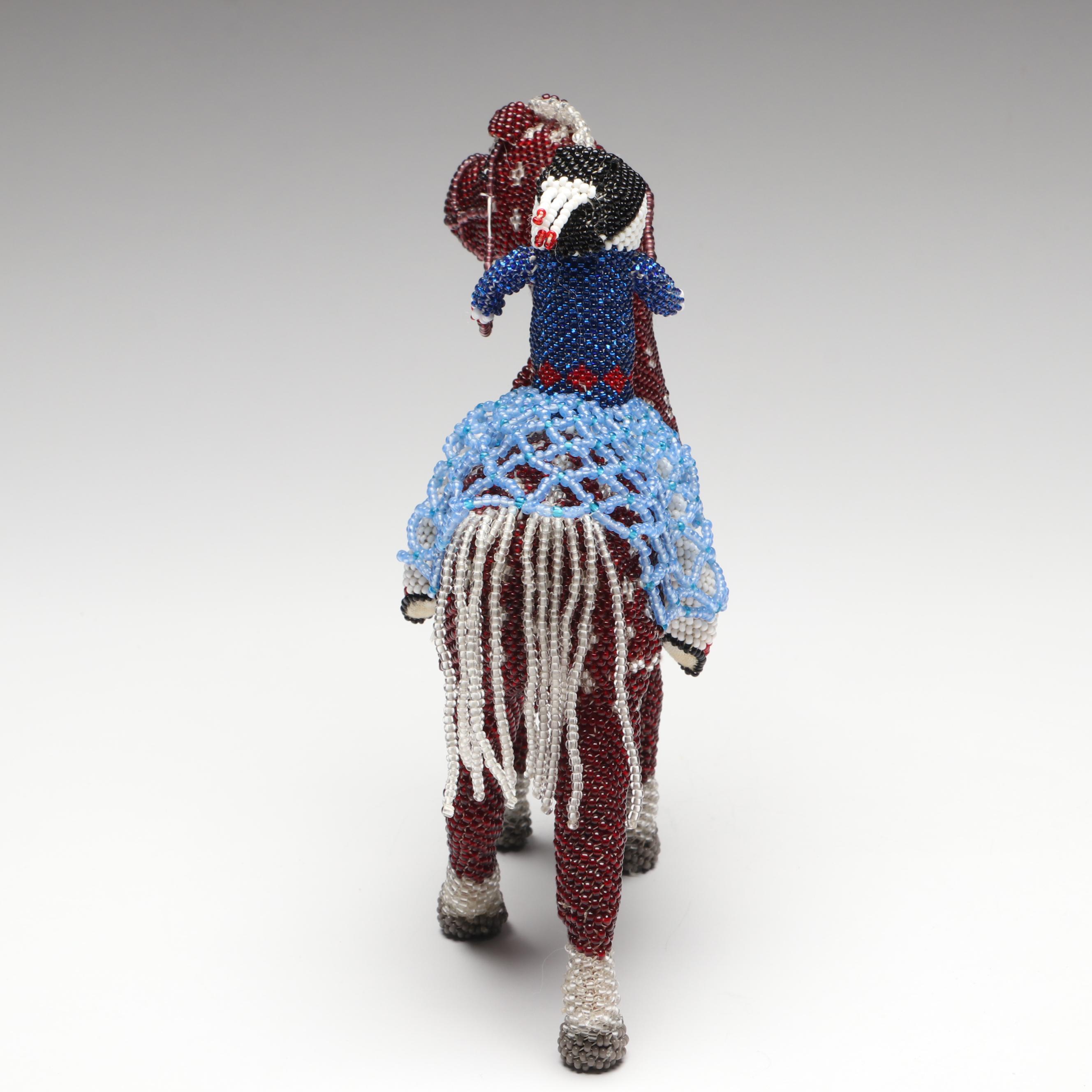Zuni Style Beadwork Horse and Rider