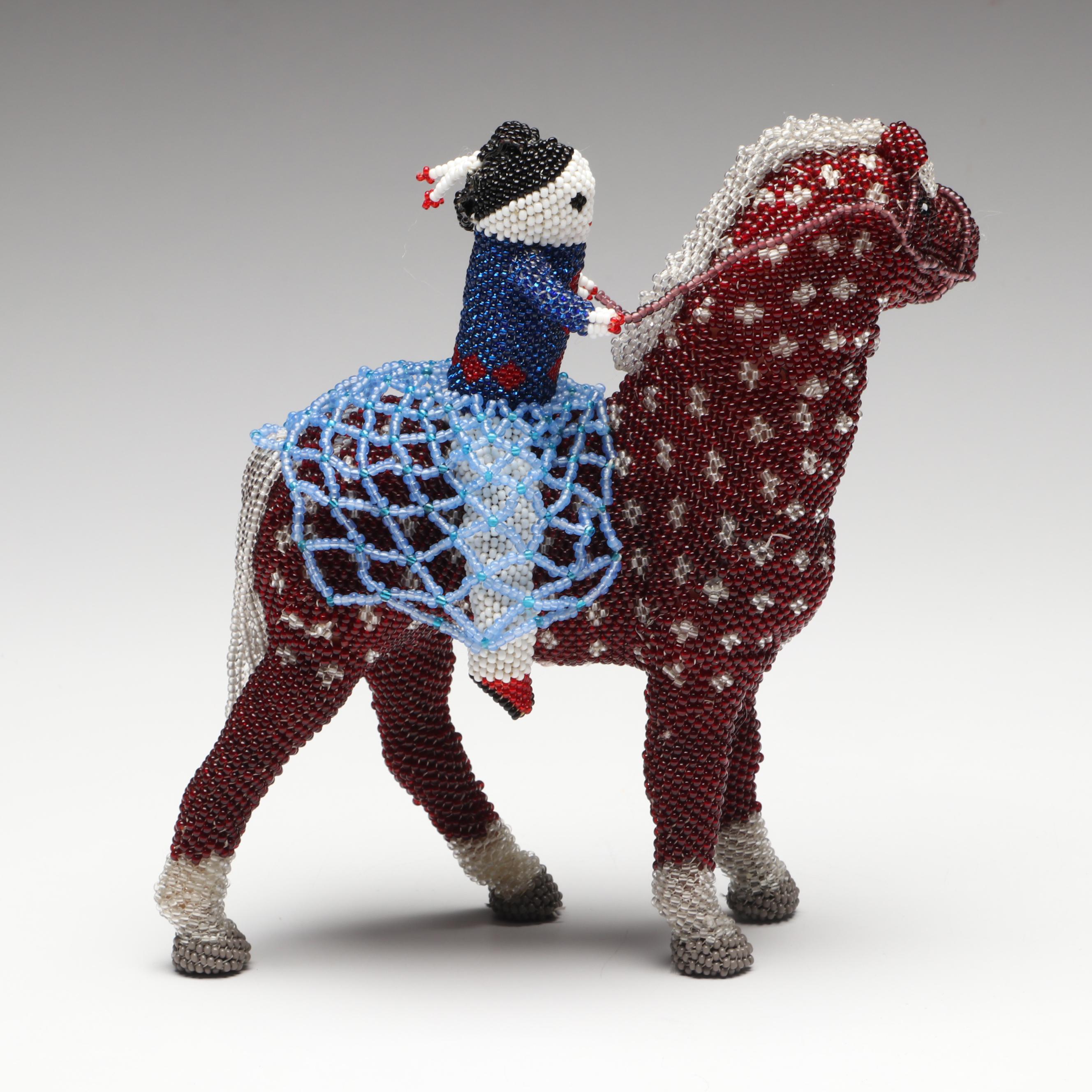 Zuni Style Beadwork Horse and Rider