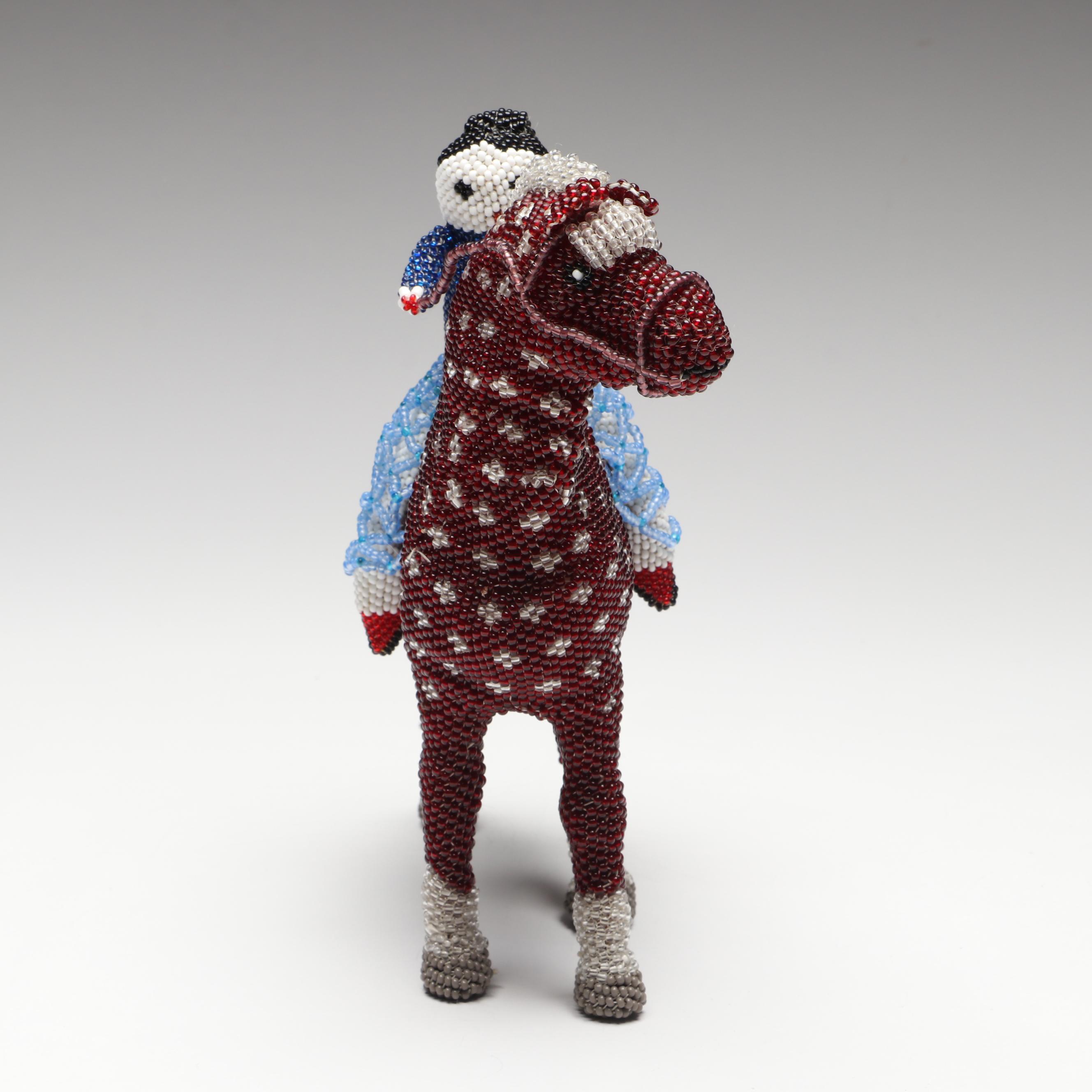 Zuni Style Beadwork Horse and Rider