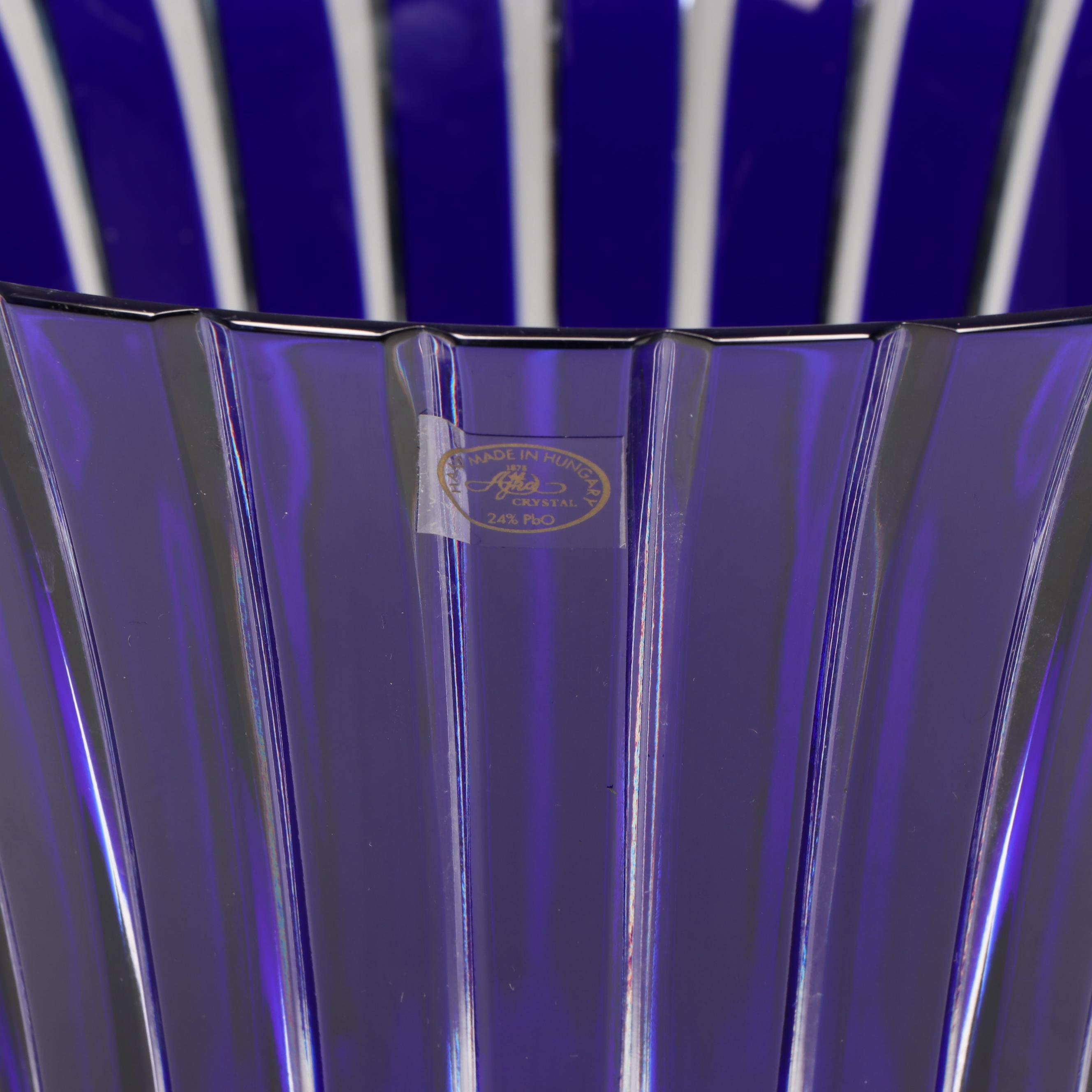Ajka Cobalt Crystal Ice Bucket