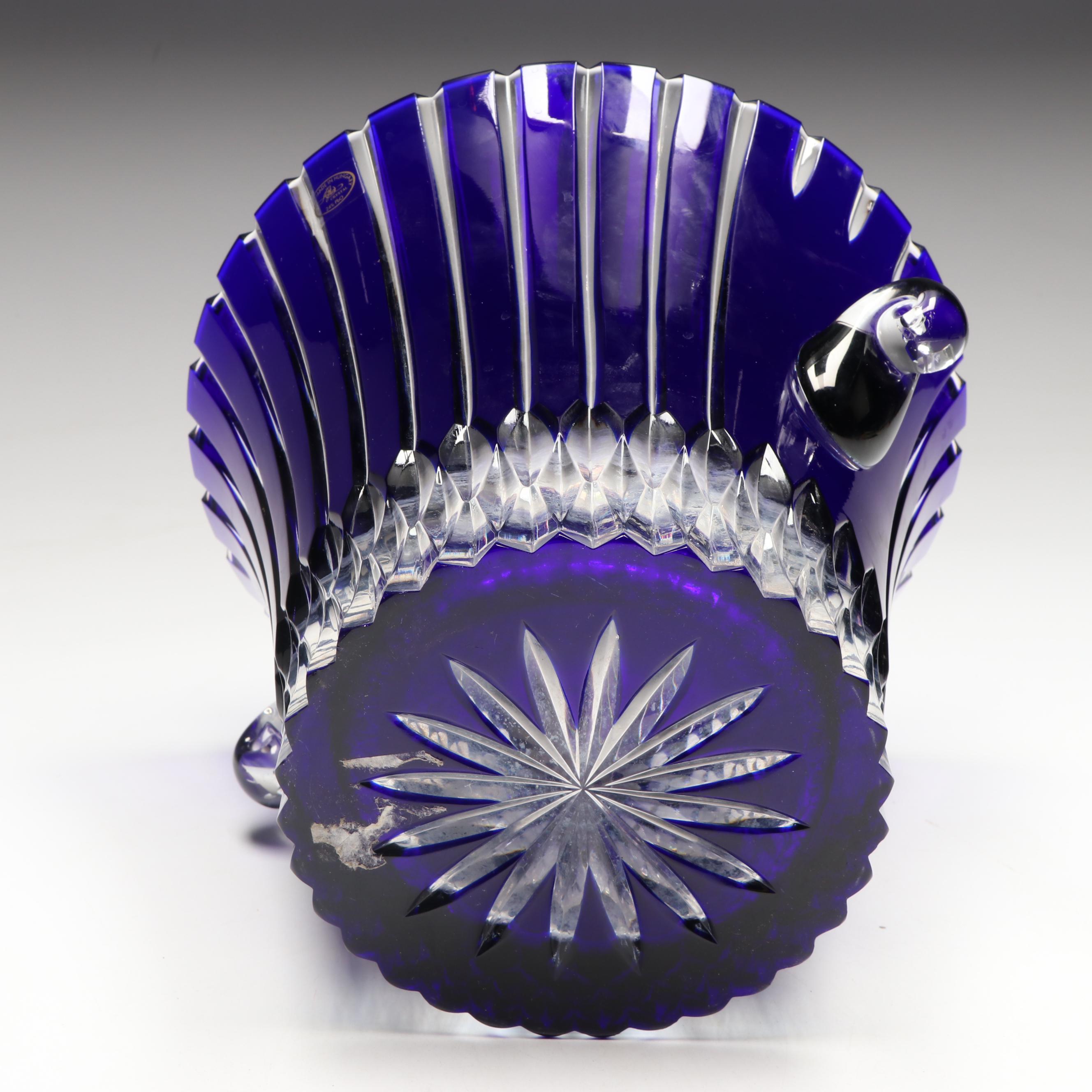 Ajka Cobalt Crystal Ice Bucket