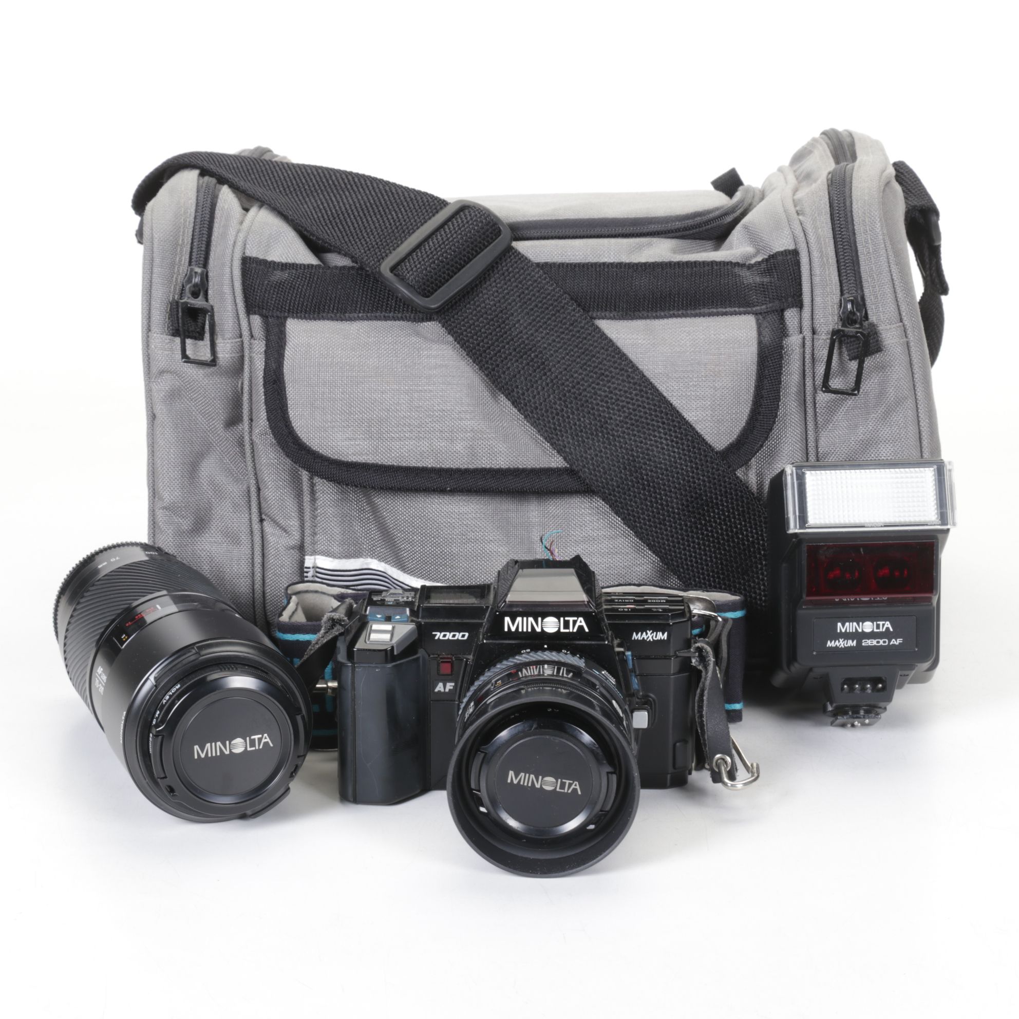 Minolta Maxxum 7000 35mm Camera with Accessories & Bag