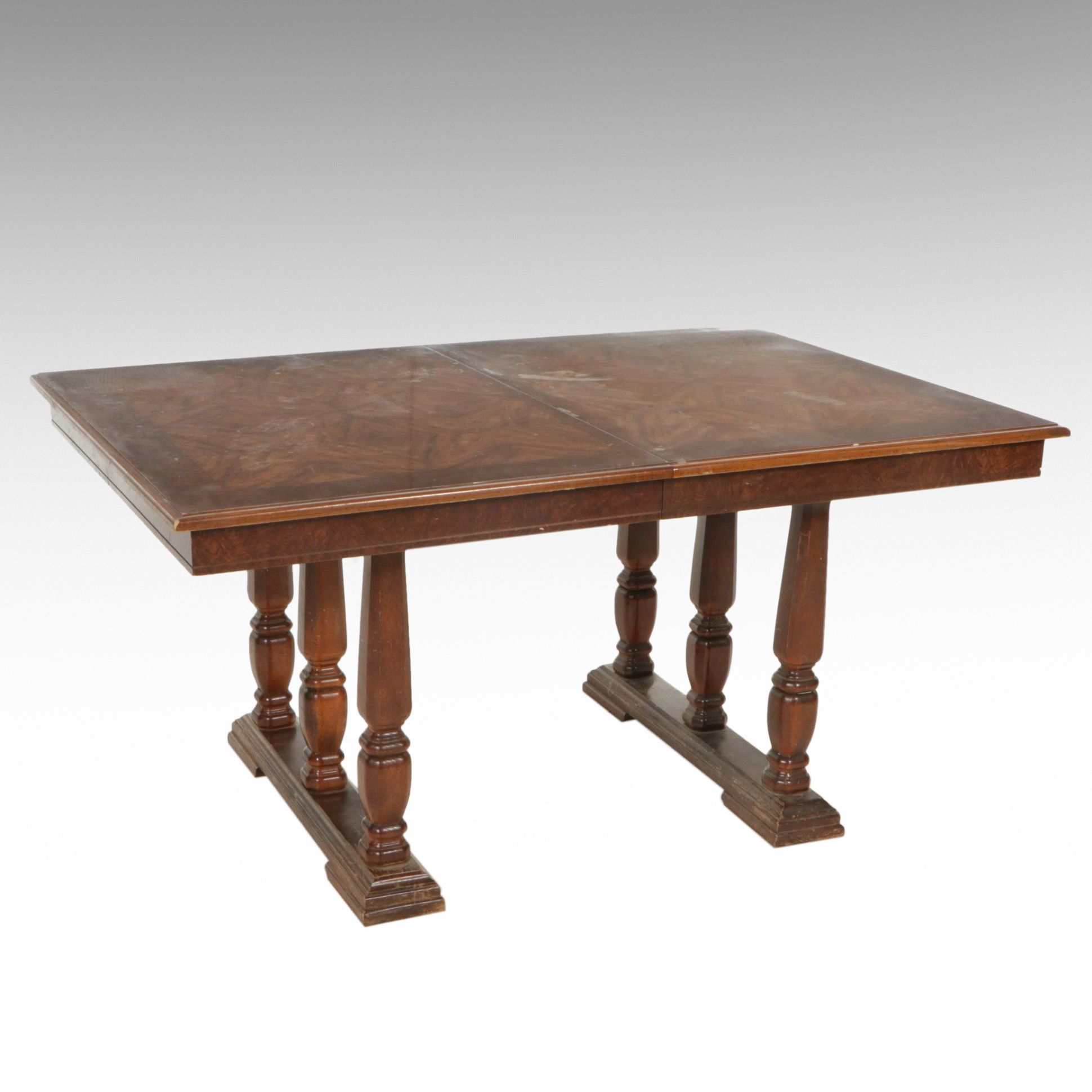 Woodgrain Finished Dining Table, Late 20th Century