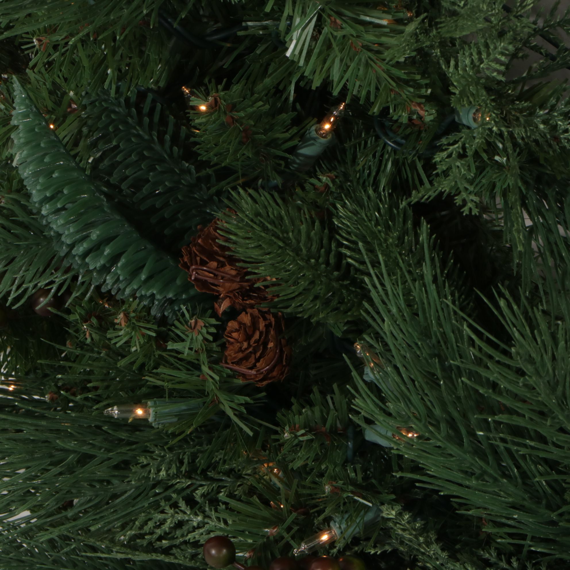 Two 30" Frontgate Pre-Lit Artificial Christmas Wreaths