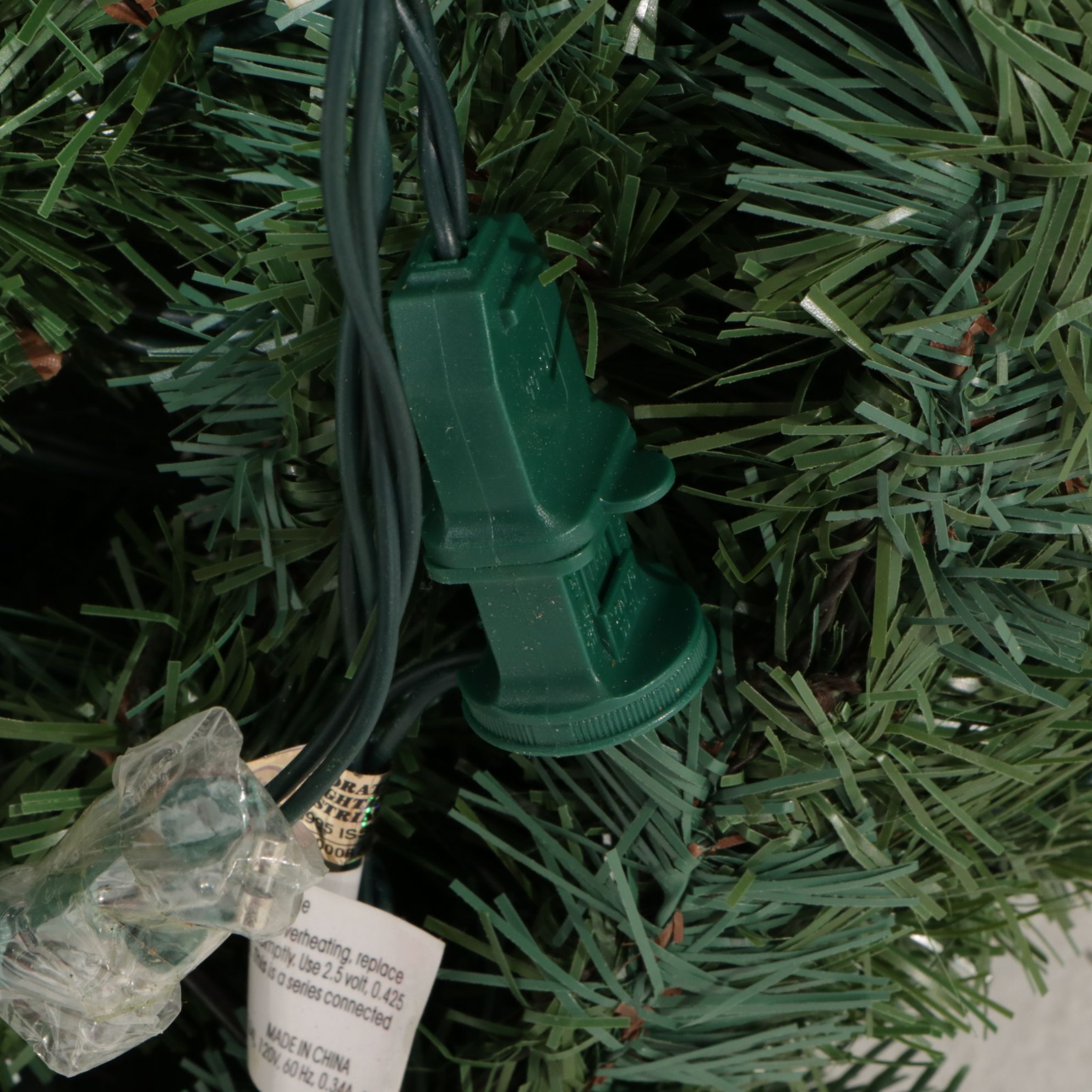 Two 30" Frontgate Pre-Lit Artificial Christmas Wreaths