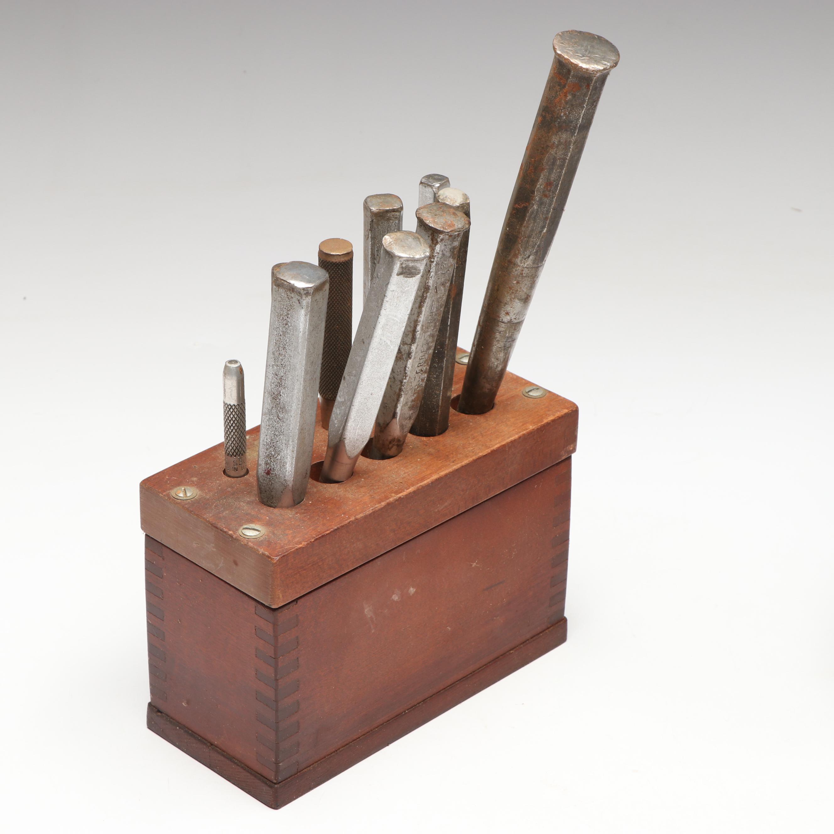 Letter, Leather and Other Punches, Files and More in Handcrafted Wooden Cases